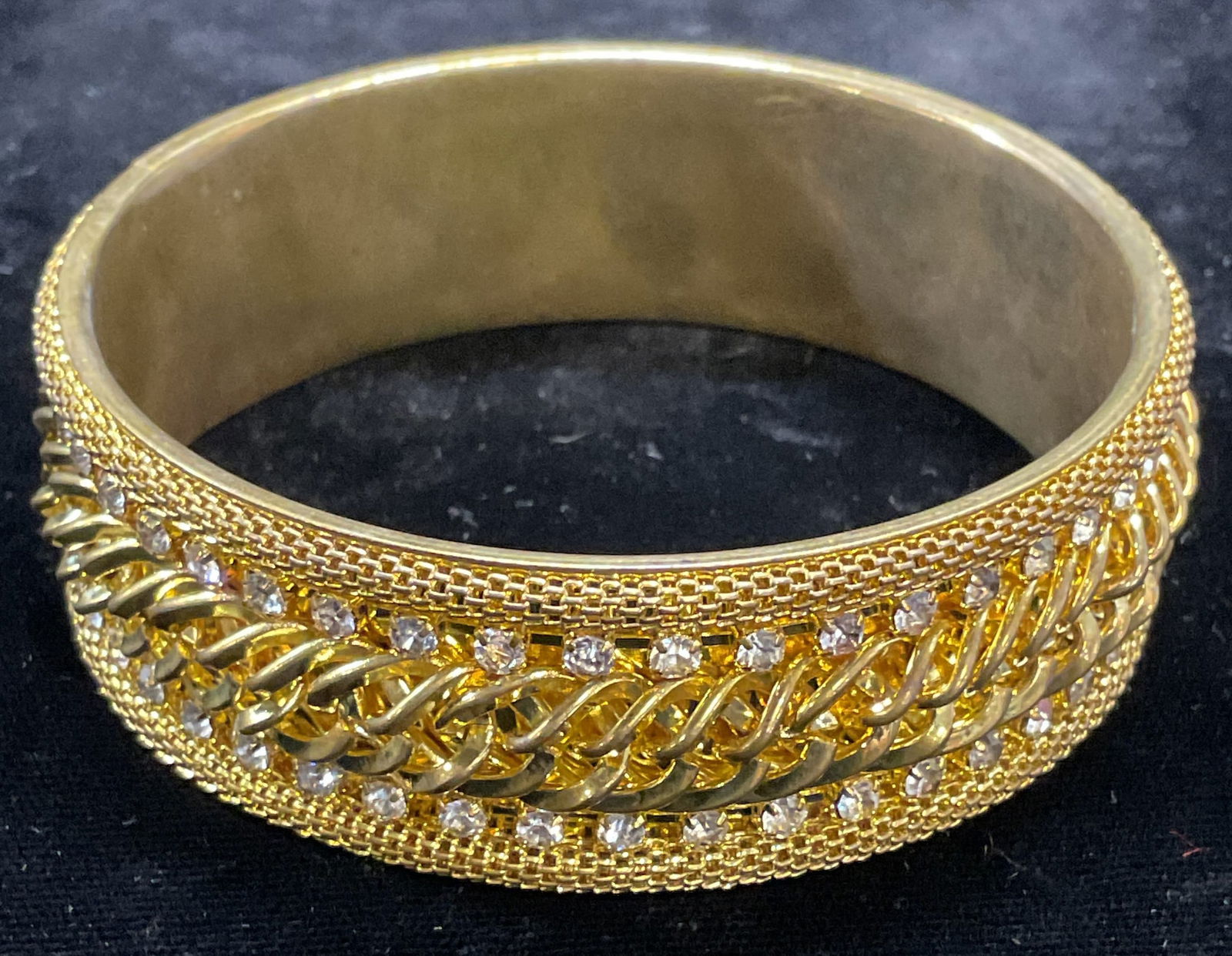 Gold Tone Crystal Chain Bangle Bracelet (1 of 6)