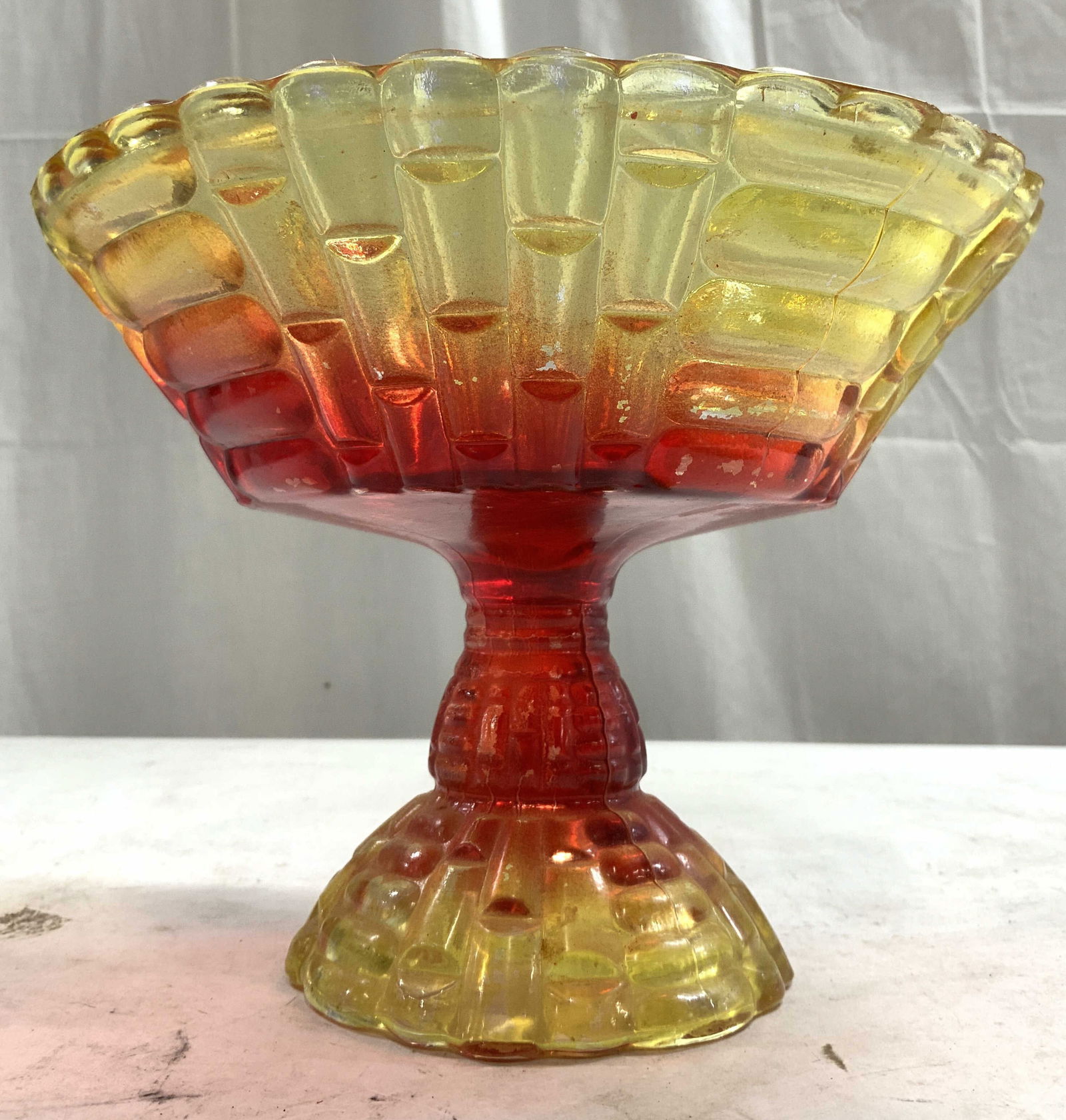 Jeannette Gls Amberina Louisa Footed Bowl Compote (1 of 7)