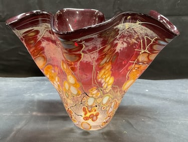 Paul Bendzunas Sgn Handkerchief ArtGlass Vase 1999