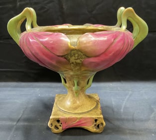Antq Art Nouveau Amphora Earthenware Vase Austria