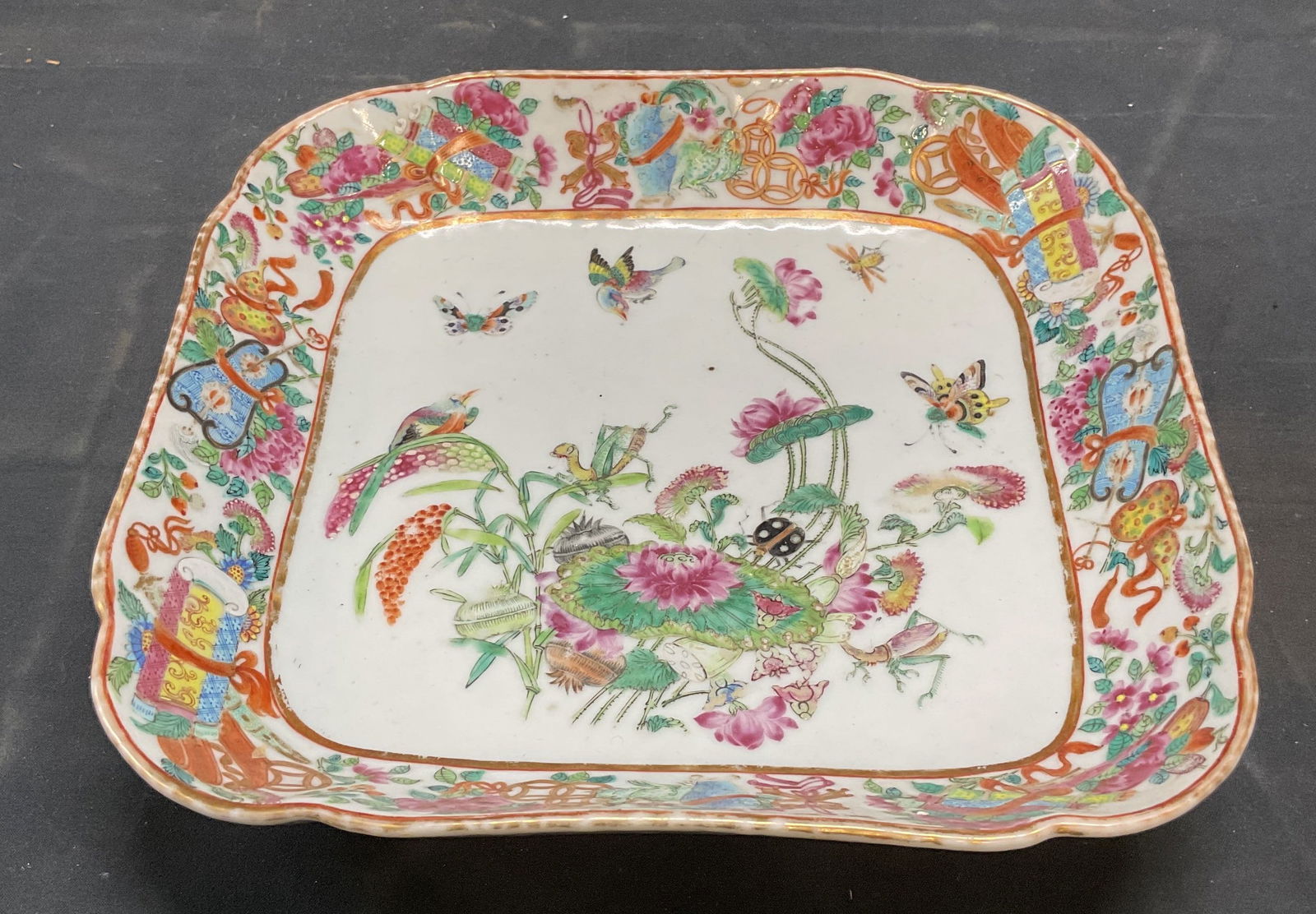 Antique Asian Floral Porcelain Serving Dish (1 of 6)