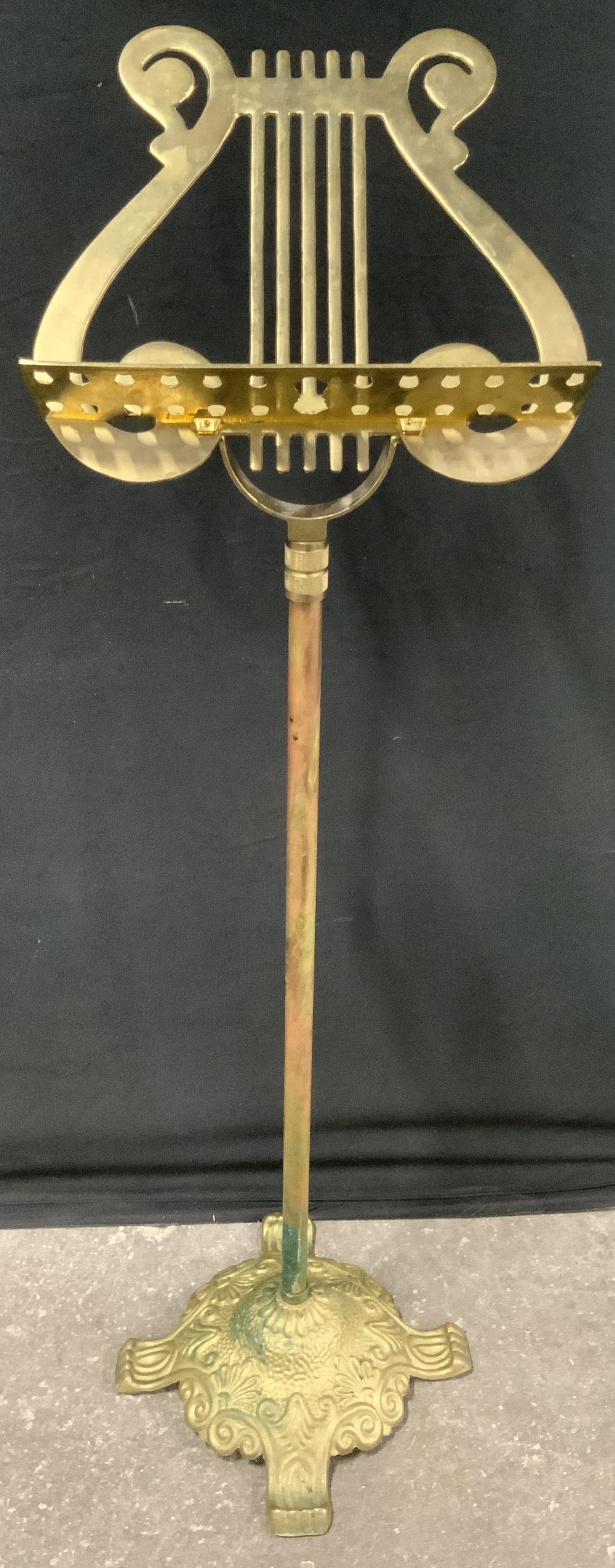 Vntg Brass Harp Adjustable Music Stand 37-49.5in (1 of 9)