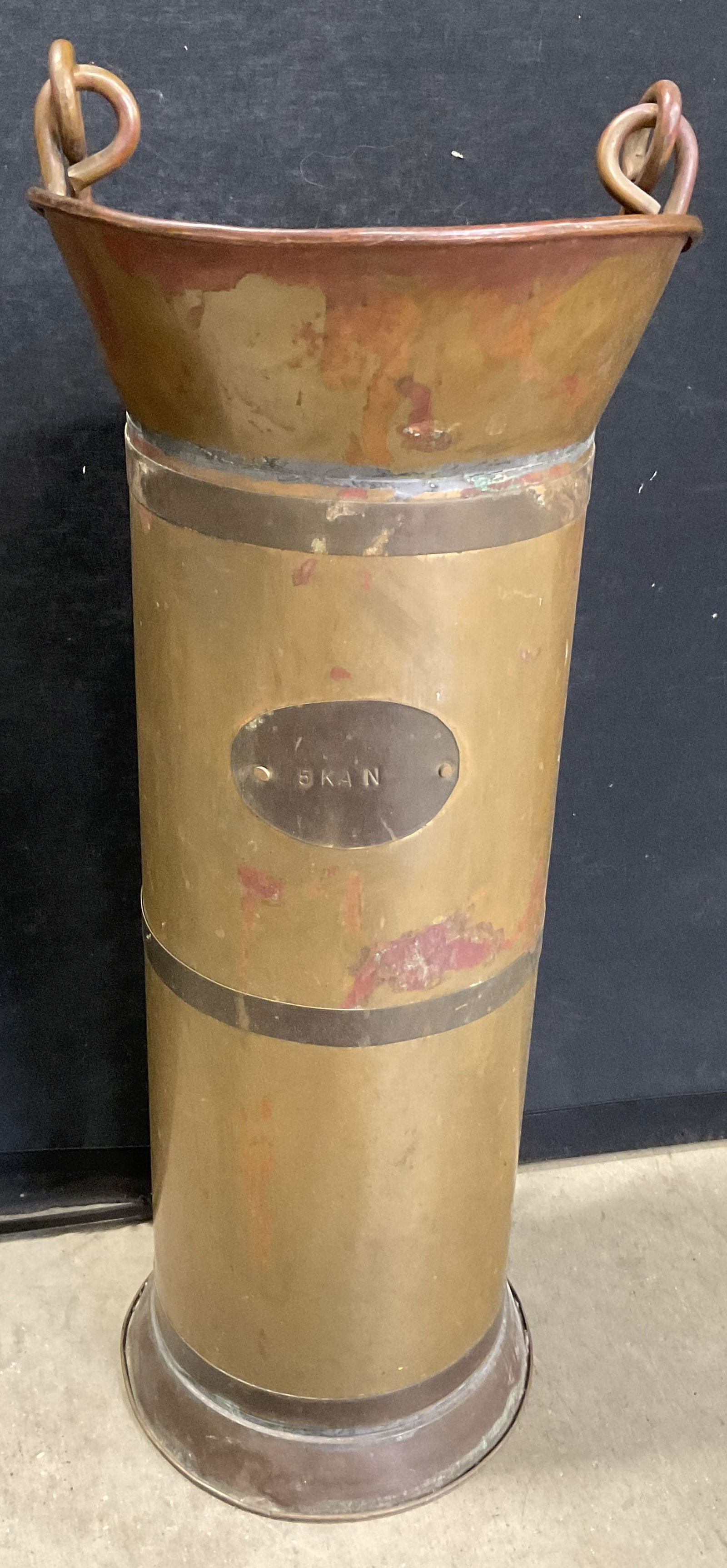 5 KAN Vintage Copper & Brass Umbrella Stand XL (1 of 9)