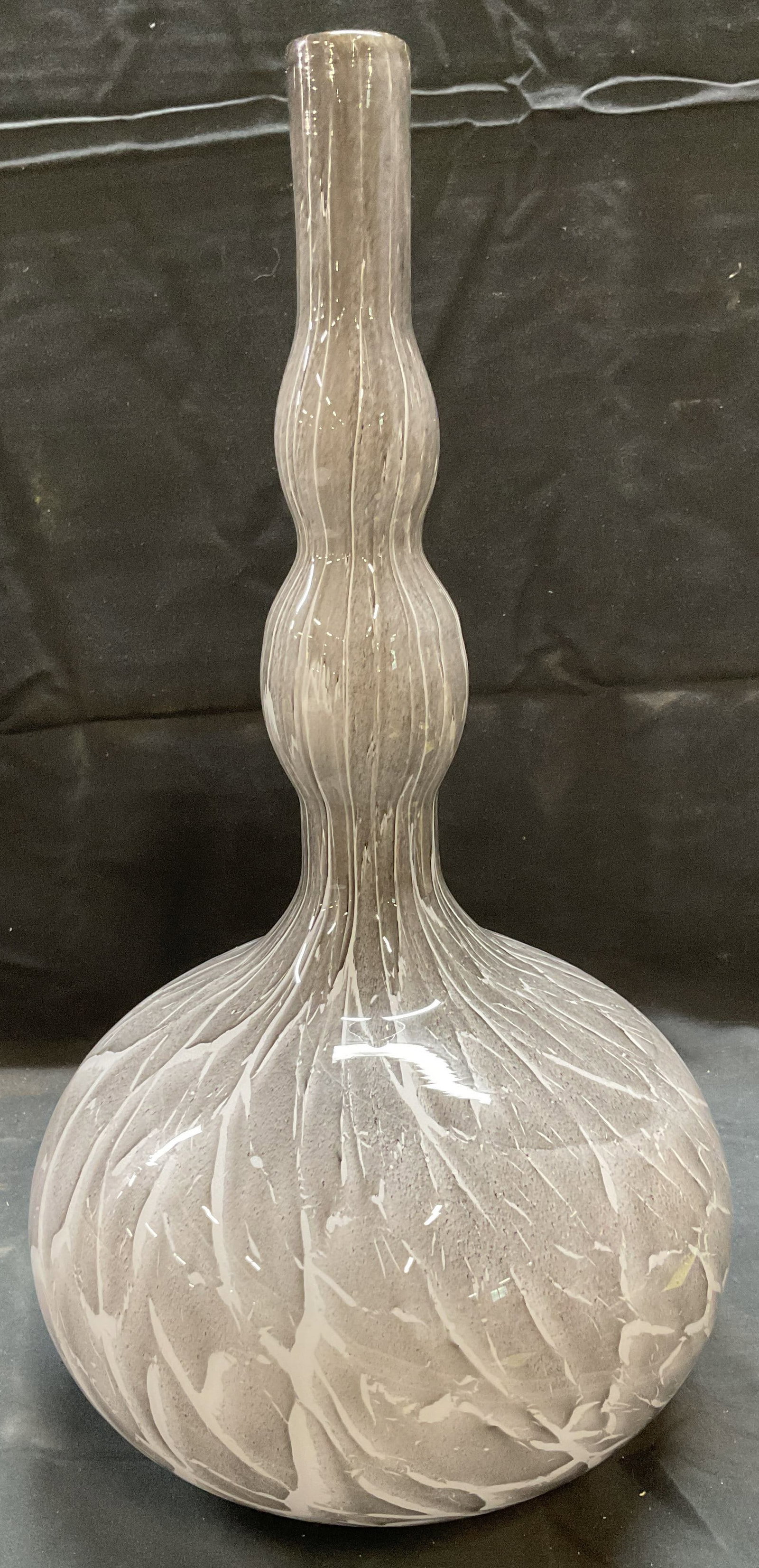 Grey & White Art Glass Vase, 15.5 In T (1 of 6)