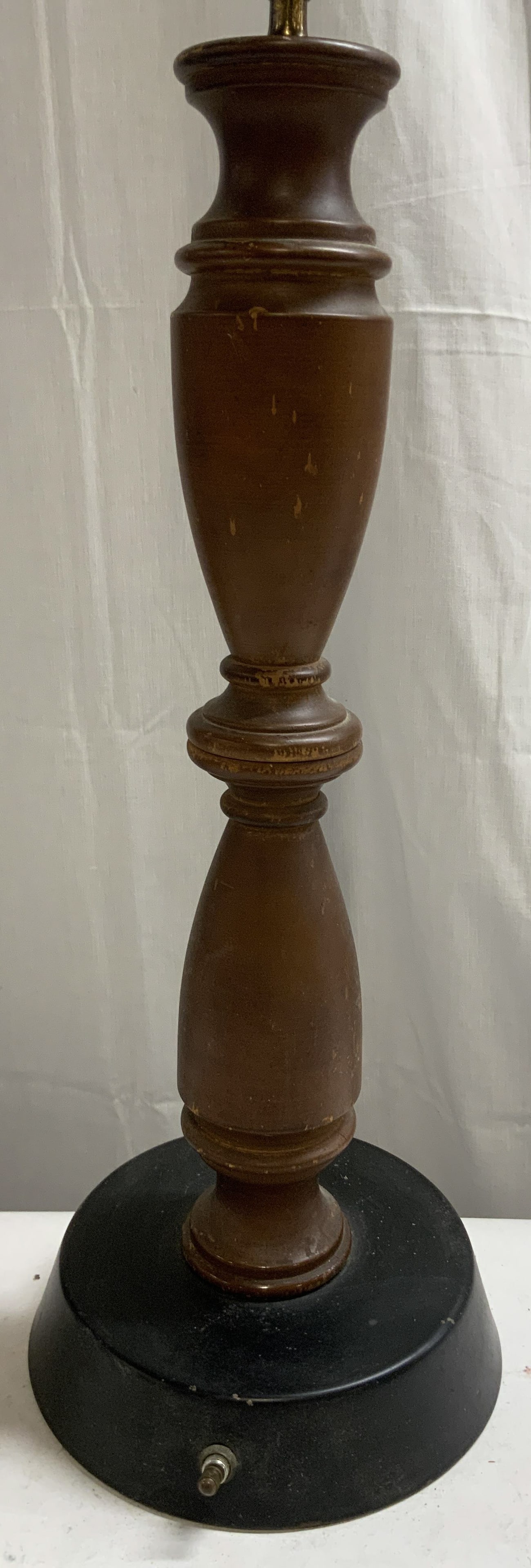 Vintage Wood Veneer & Metal Table Lamp (1 of 8)