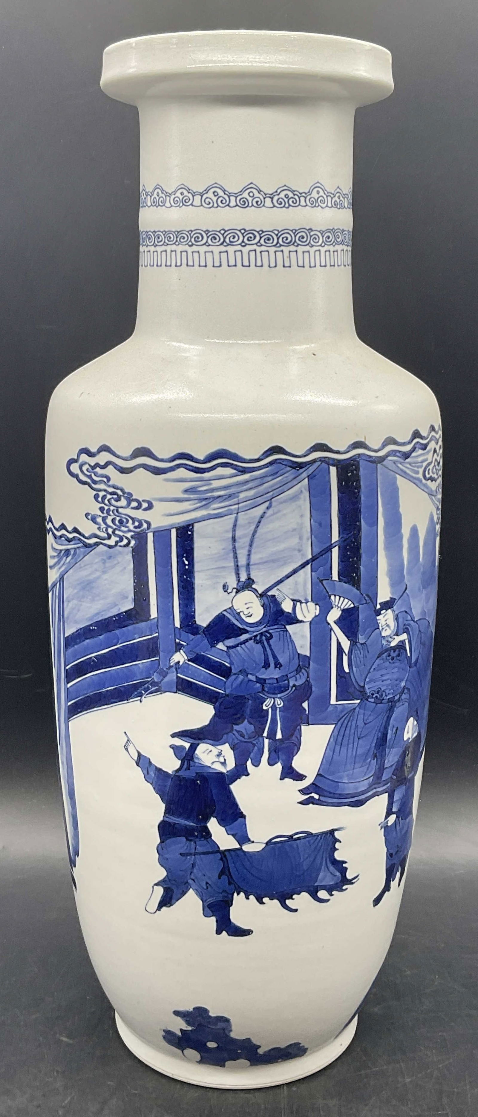 Trademarked Hand Painted Porcelain Asian Vase 18in (1 of 9)