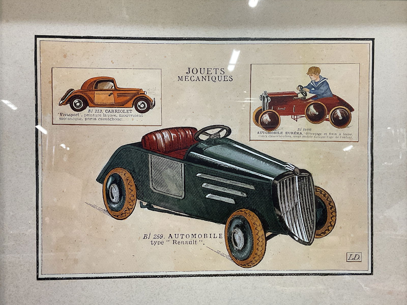Framed Jouets Mecaniques French Lithograph (1 of 6)