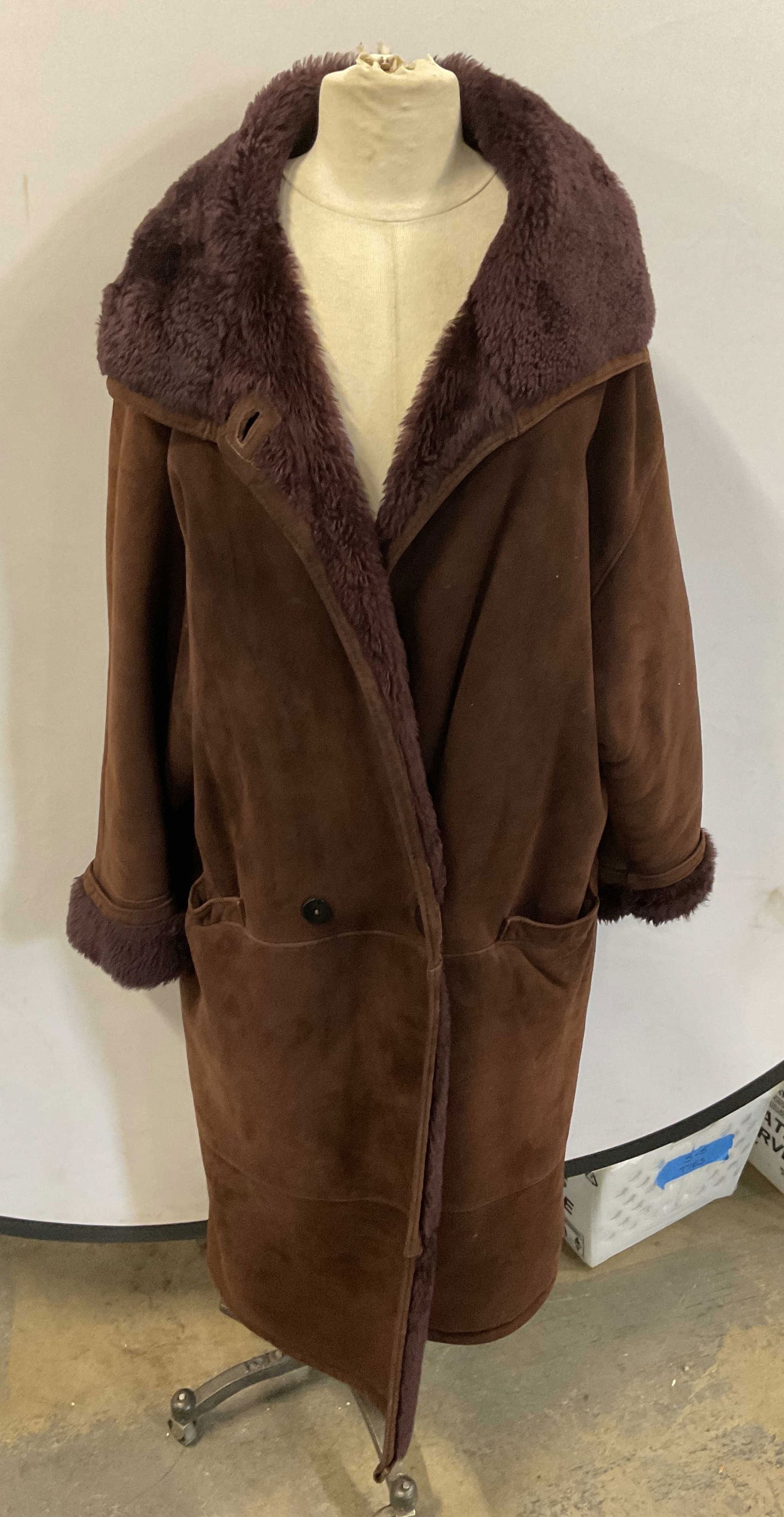 Vintage Geoffrey Beene Brown Suede Coat (1 of 9)