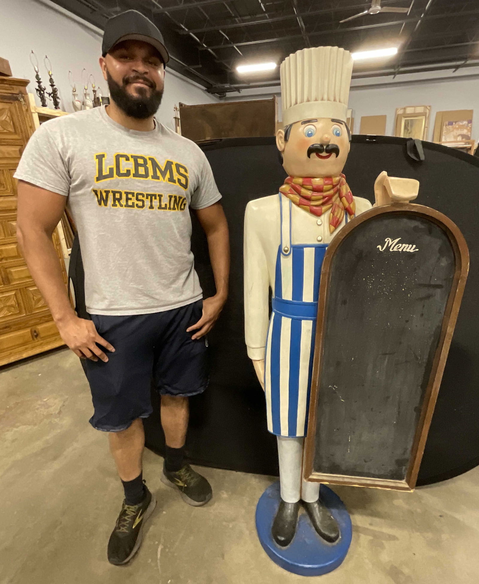 Life Size Chef Statue W/ Chalkboard 63.5 in ht (1 of 11)