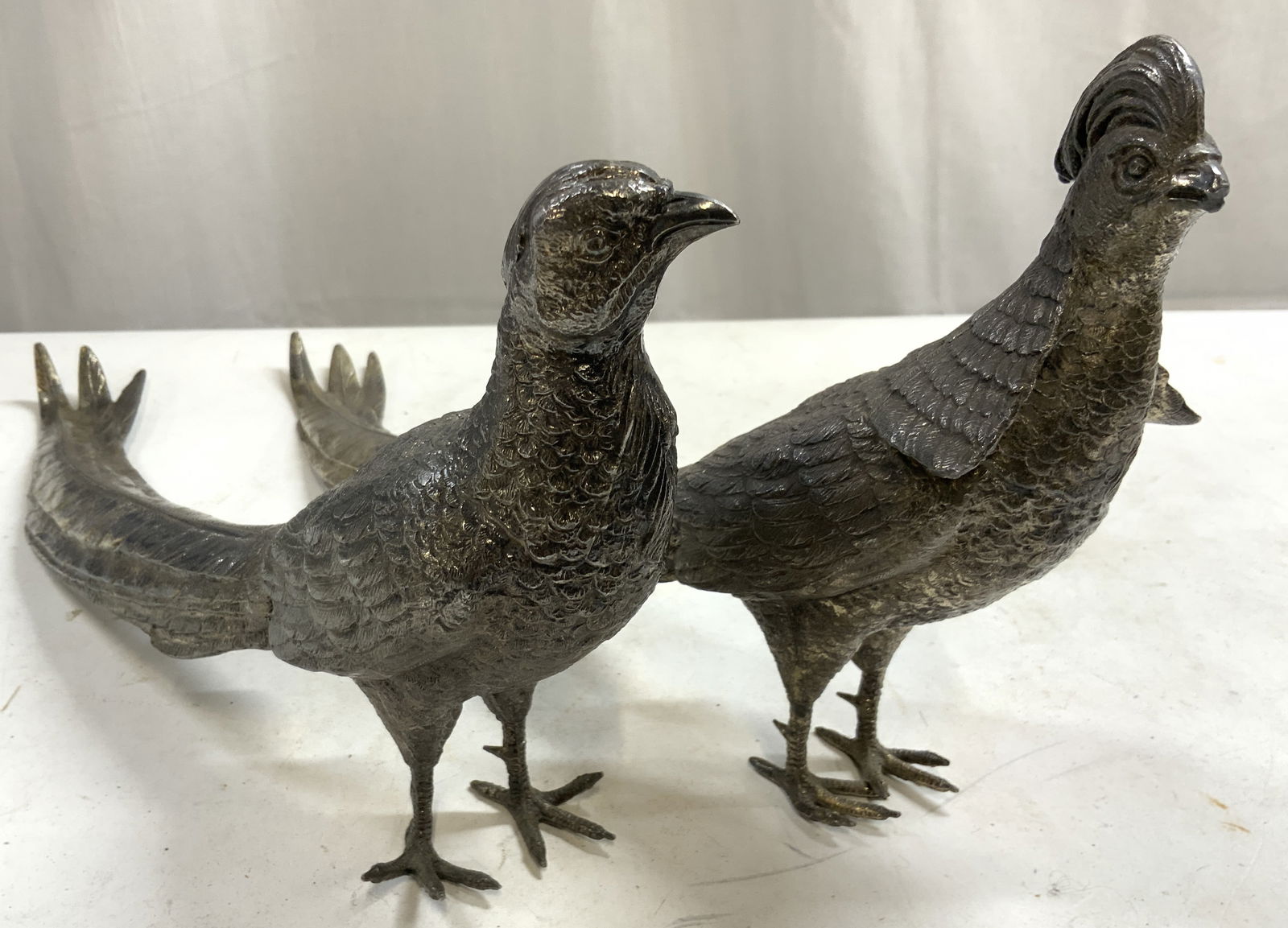 Lot 2 Vintage Pewter Pheasants Figures (1 of 8)