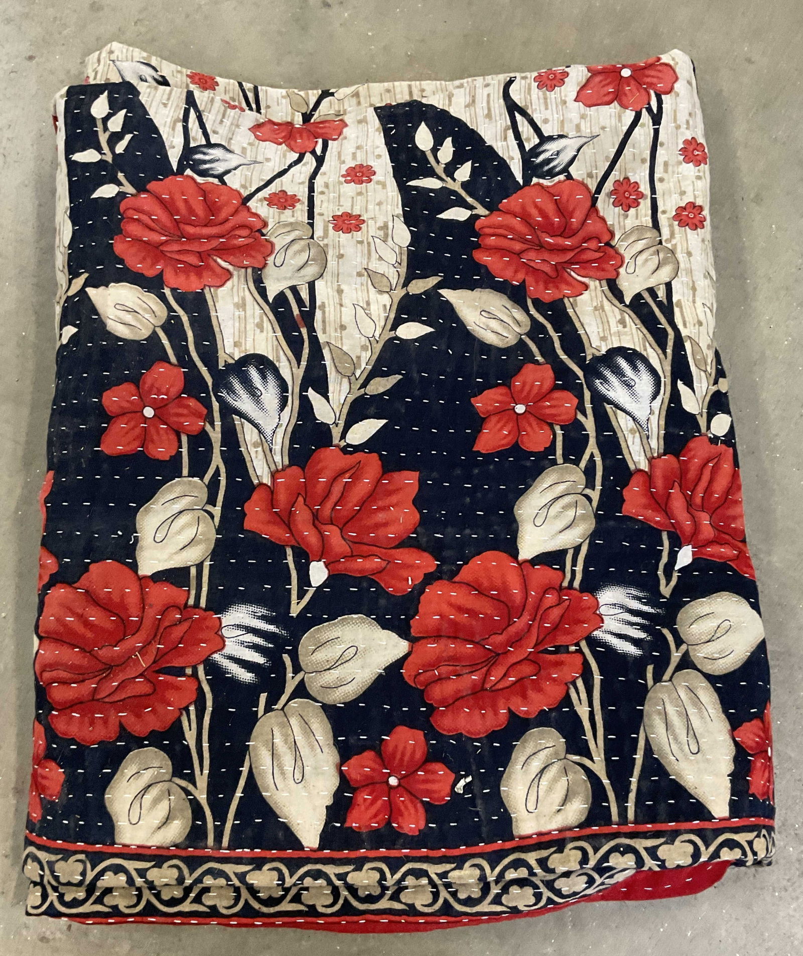 Handmade Reversible Floral & Patchwork Blanket (1 of 7)