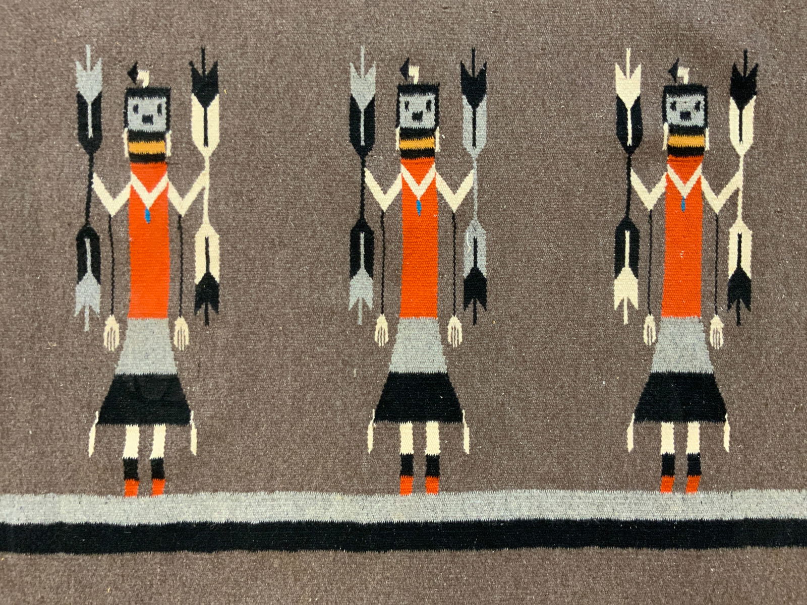 Vintage Handmade Tribal Area Rug W Fringes (1 of 8)