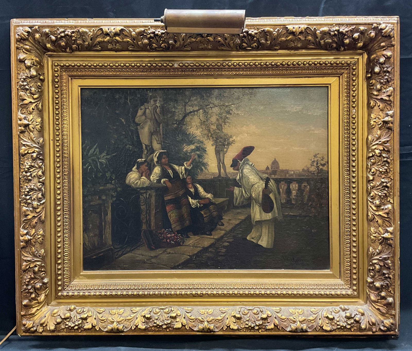 Signed Antonio Rossi Roman Scene Oil Painting 3ft (1 of 13)