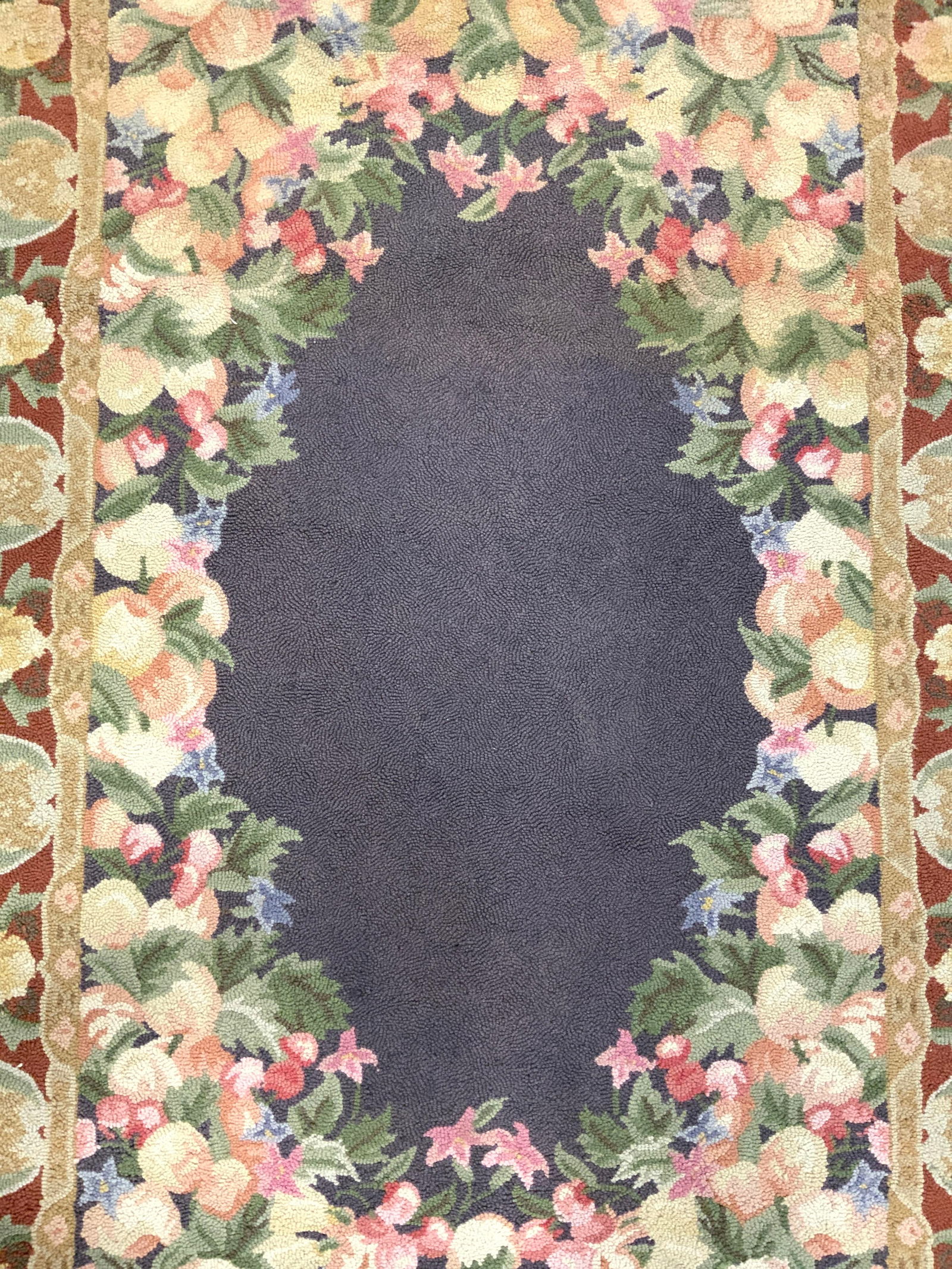 Vintage Floral Needlepoint Aubusson Wool Rug (1 of 8)