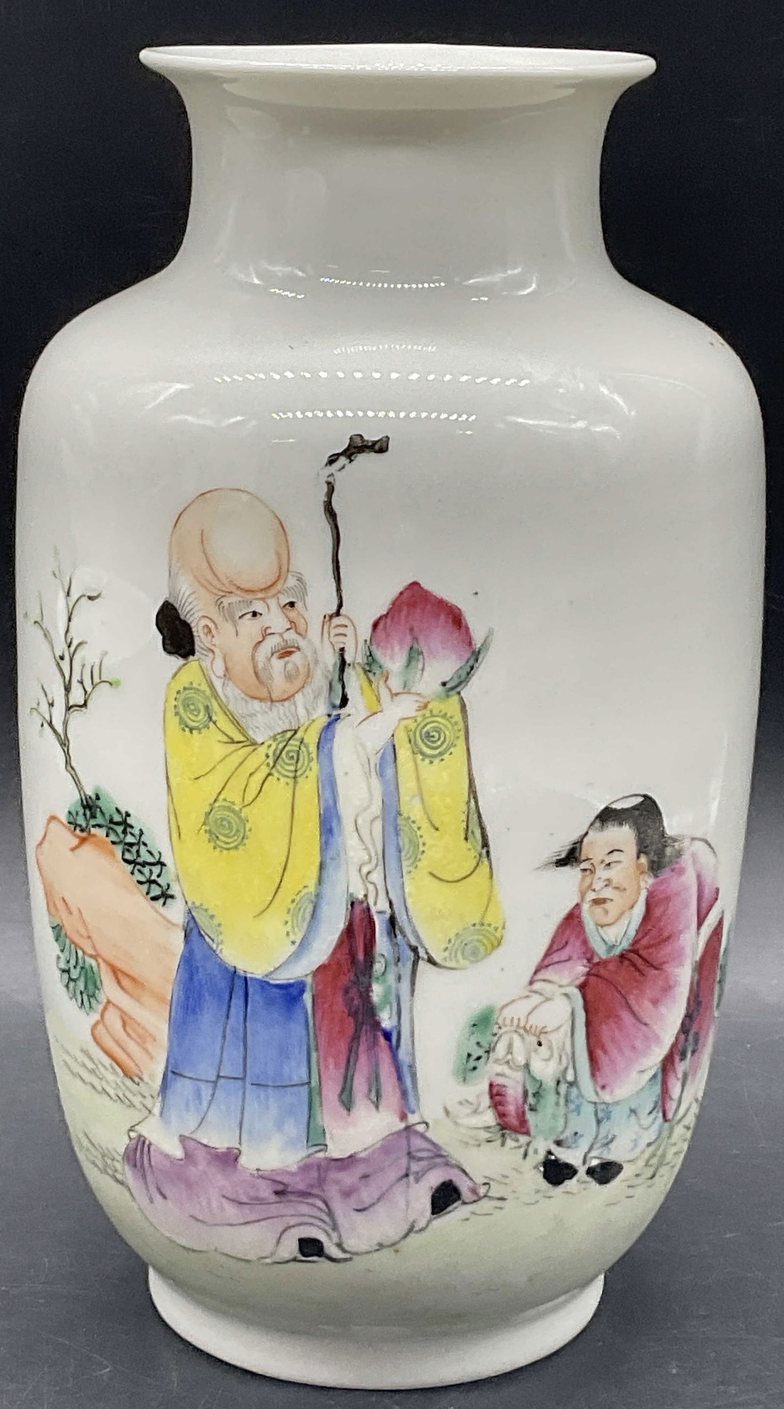 Vintage Signed Hand Painted Asian Porcelain Vase (1 of 7)