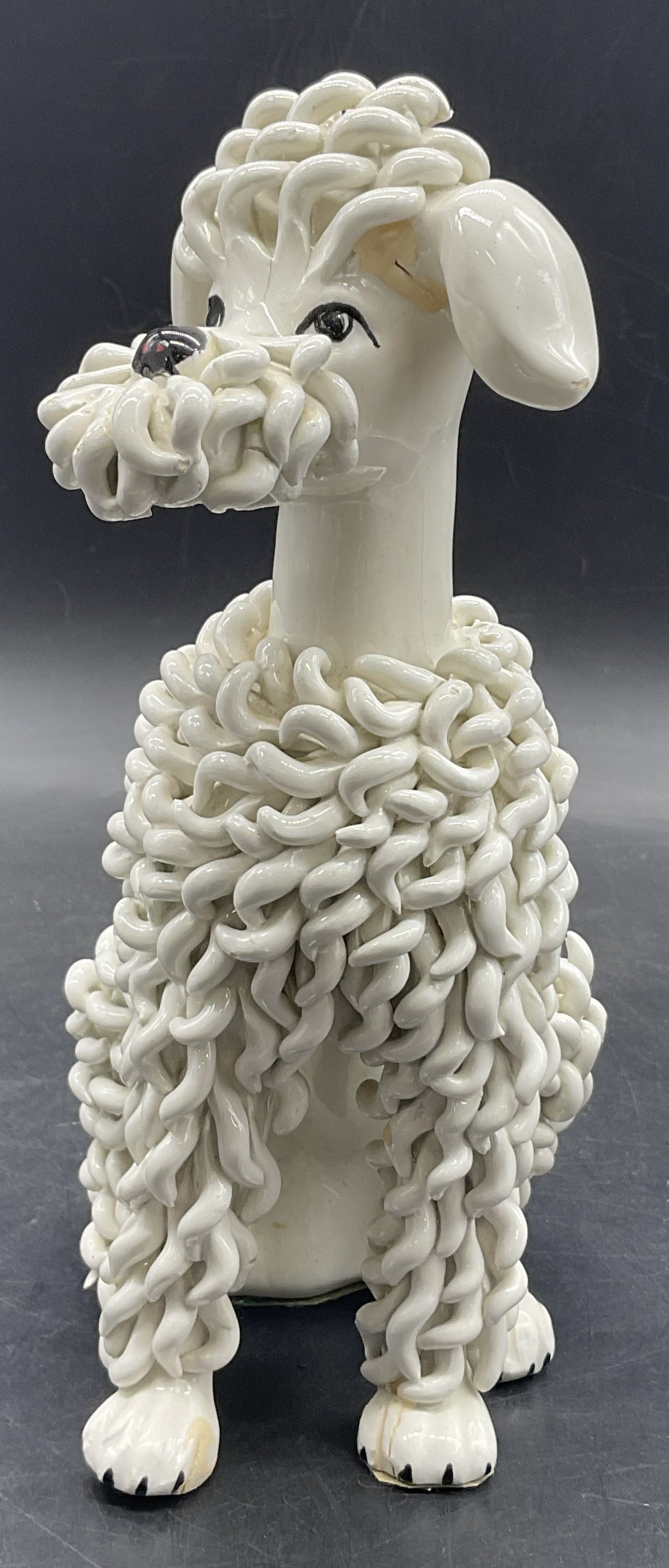 Vintage White Ceramic Spaghetti Poodle Figural (1 of 7)