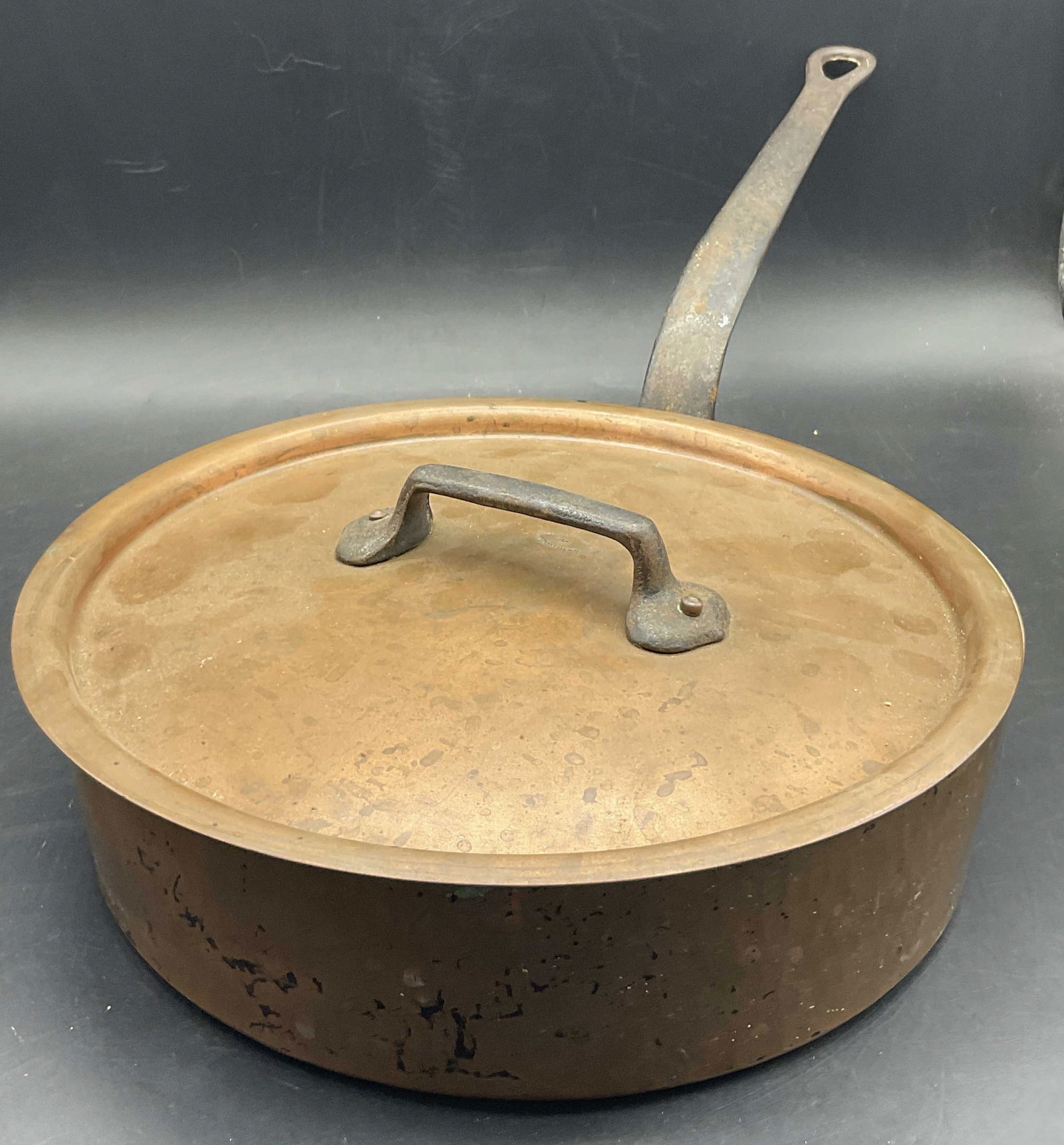 BRIDGE COMPANY Iron Handled Copper Pan, Lid France (1 of 11)