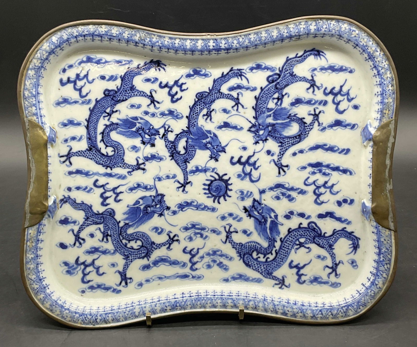 Vintage Asian Porcelain Dragon Motif Tray (1 of 10)