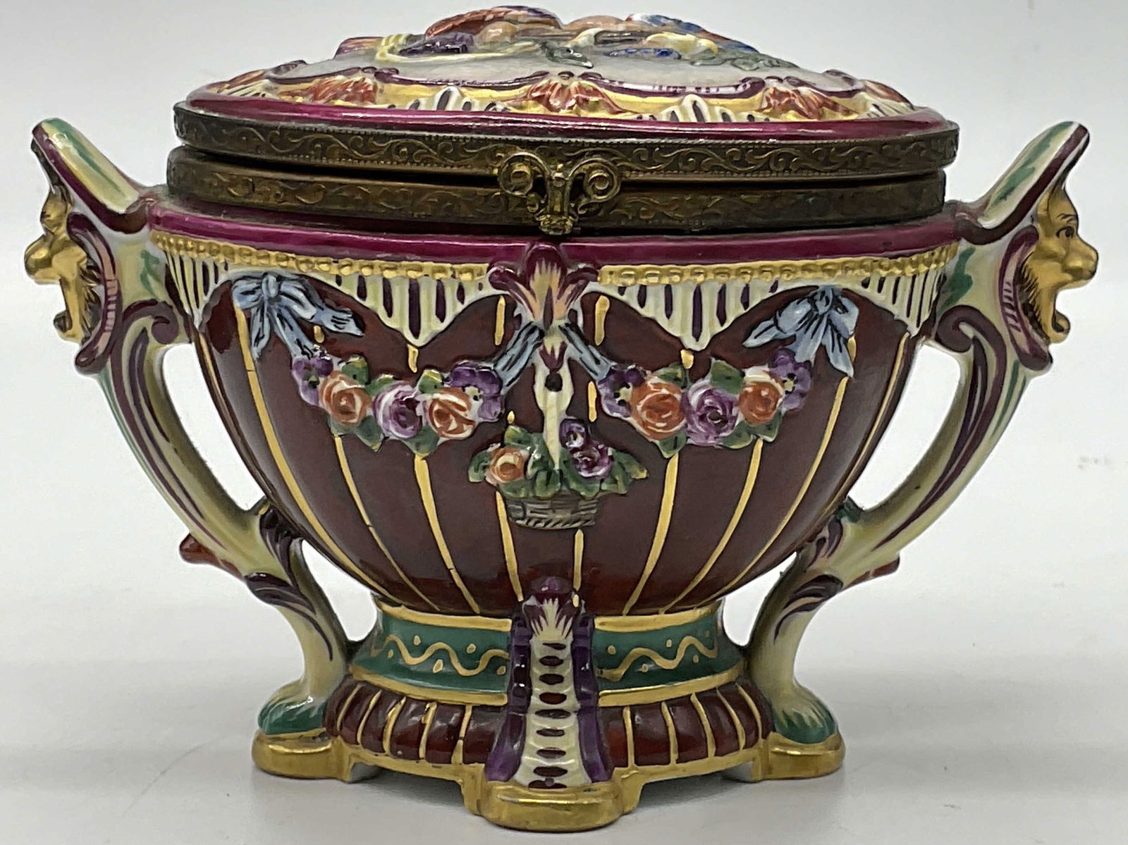 CAPODIMONTE Trademarked Trinket Box, Germany (1 of 10)