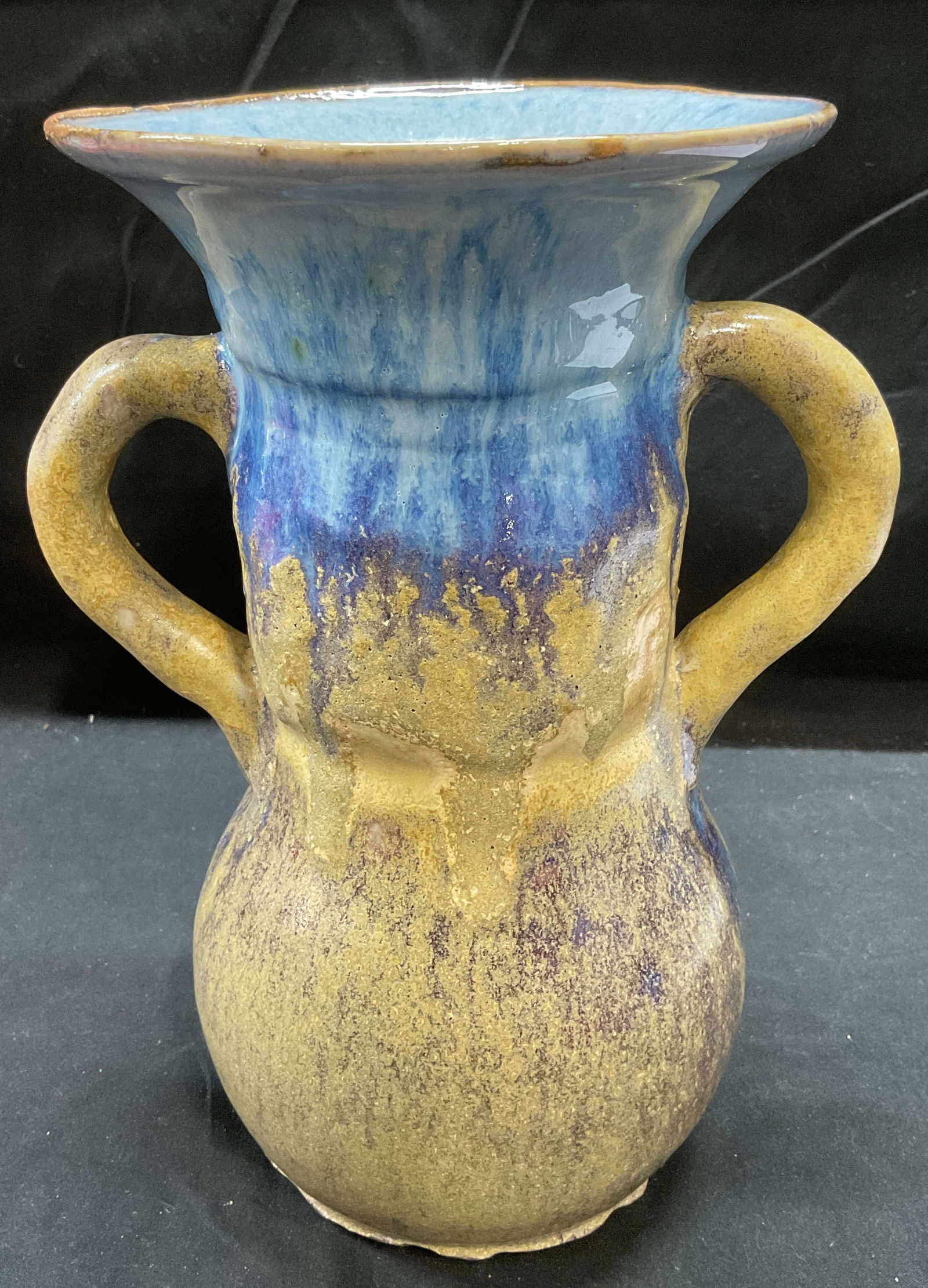 Signed PHR Blue & Beige Art Pottery Vase (1 of 6)