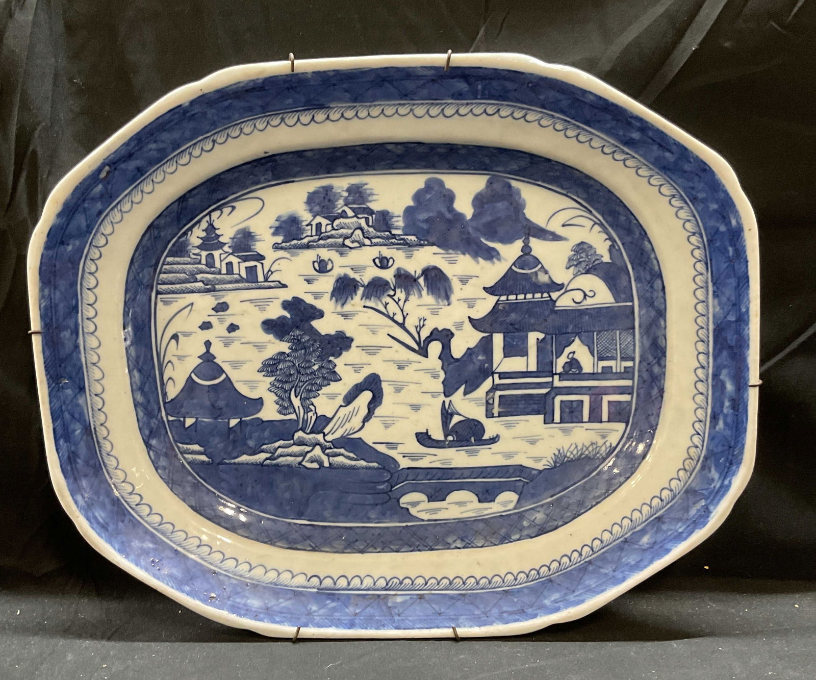 Antique Chinese Blue&White Porcelain Platter 17in (1 of 6)