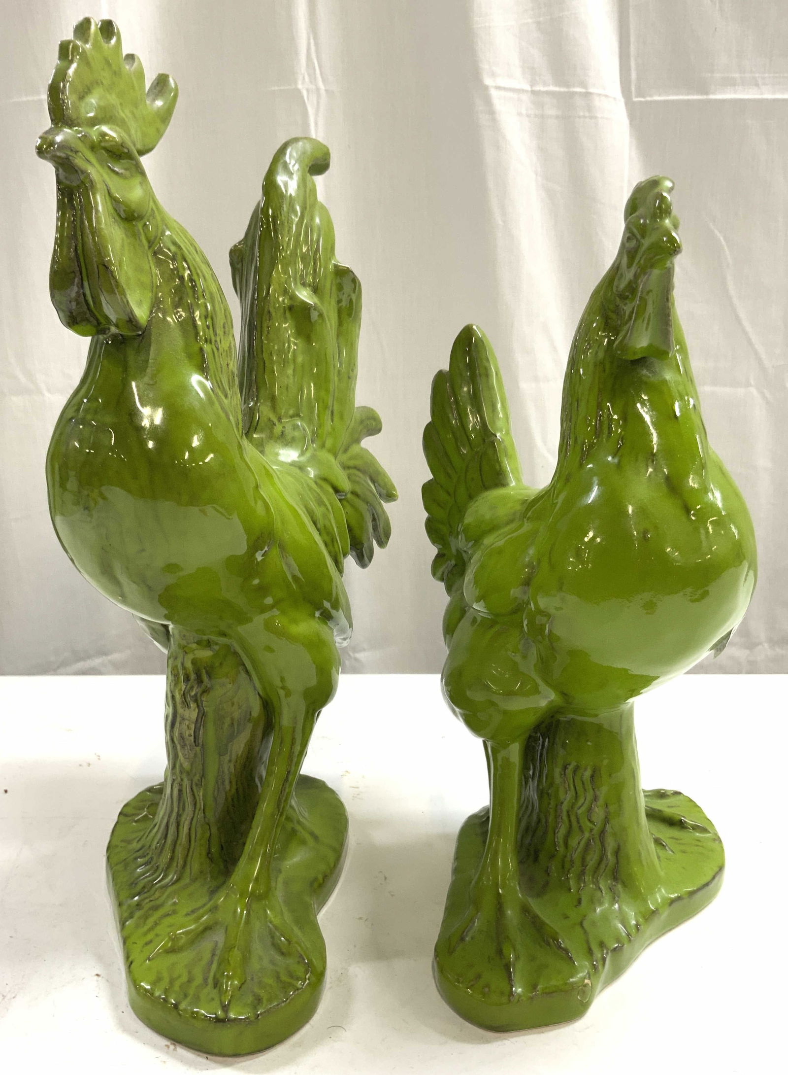Lot 2 Ceramic Roosters Green ITALY (1 of 10)