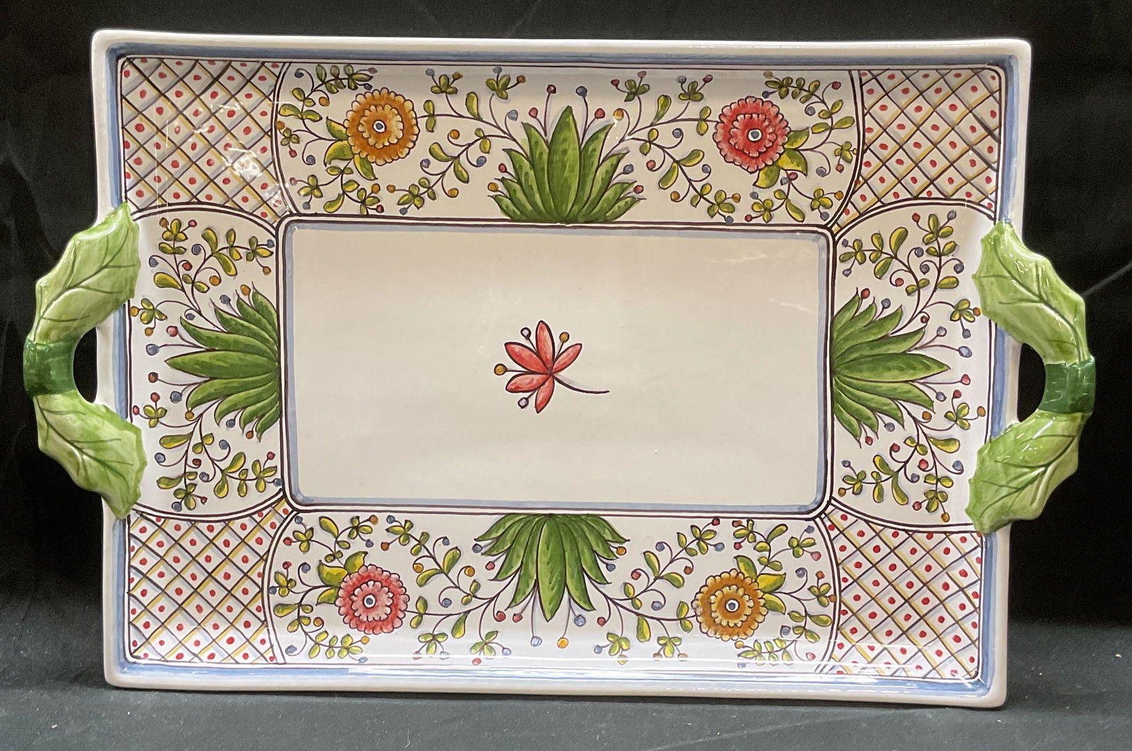 Sgn Conus Portugal Ceramic Floral Platter Portugal (1 of 6)