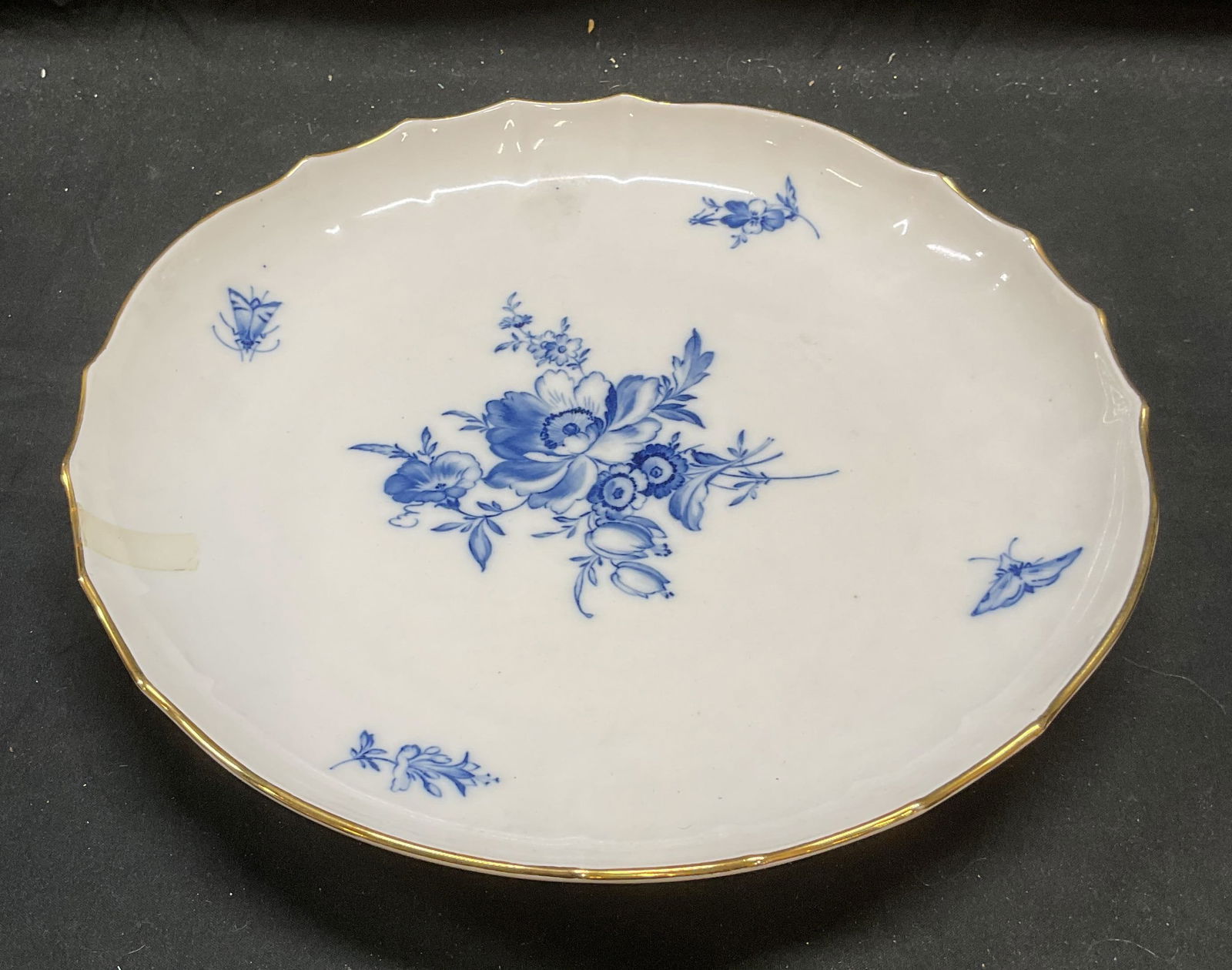 Vtg Meissen Porcelain Blue & White Floral Plate (1 of 6)