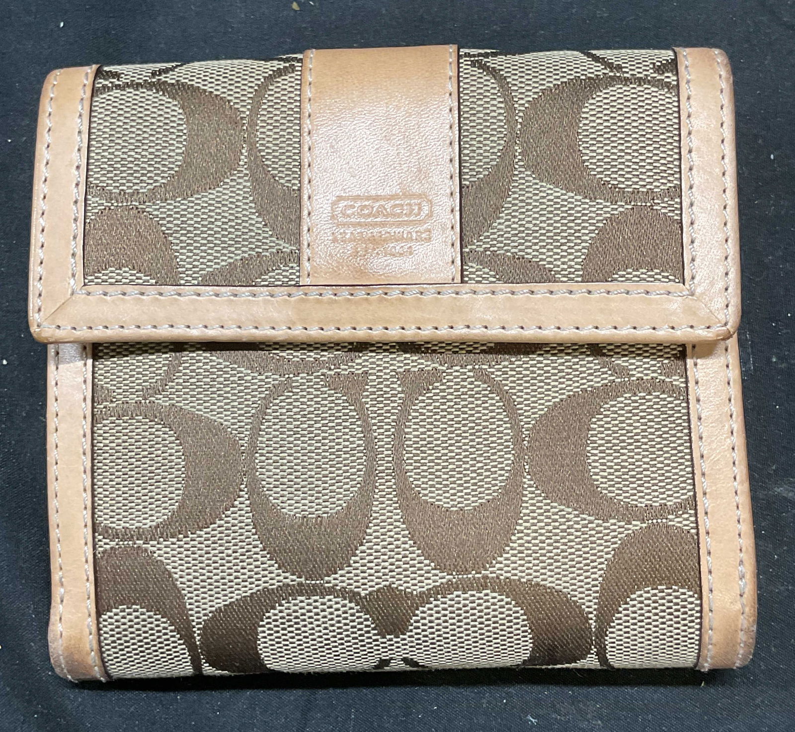 Coach Tan Monogram Canvas Leather Wallet (1 of 6)