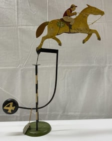 Vntg Jockey Riding Horse Balancing Toy