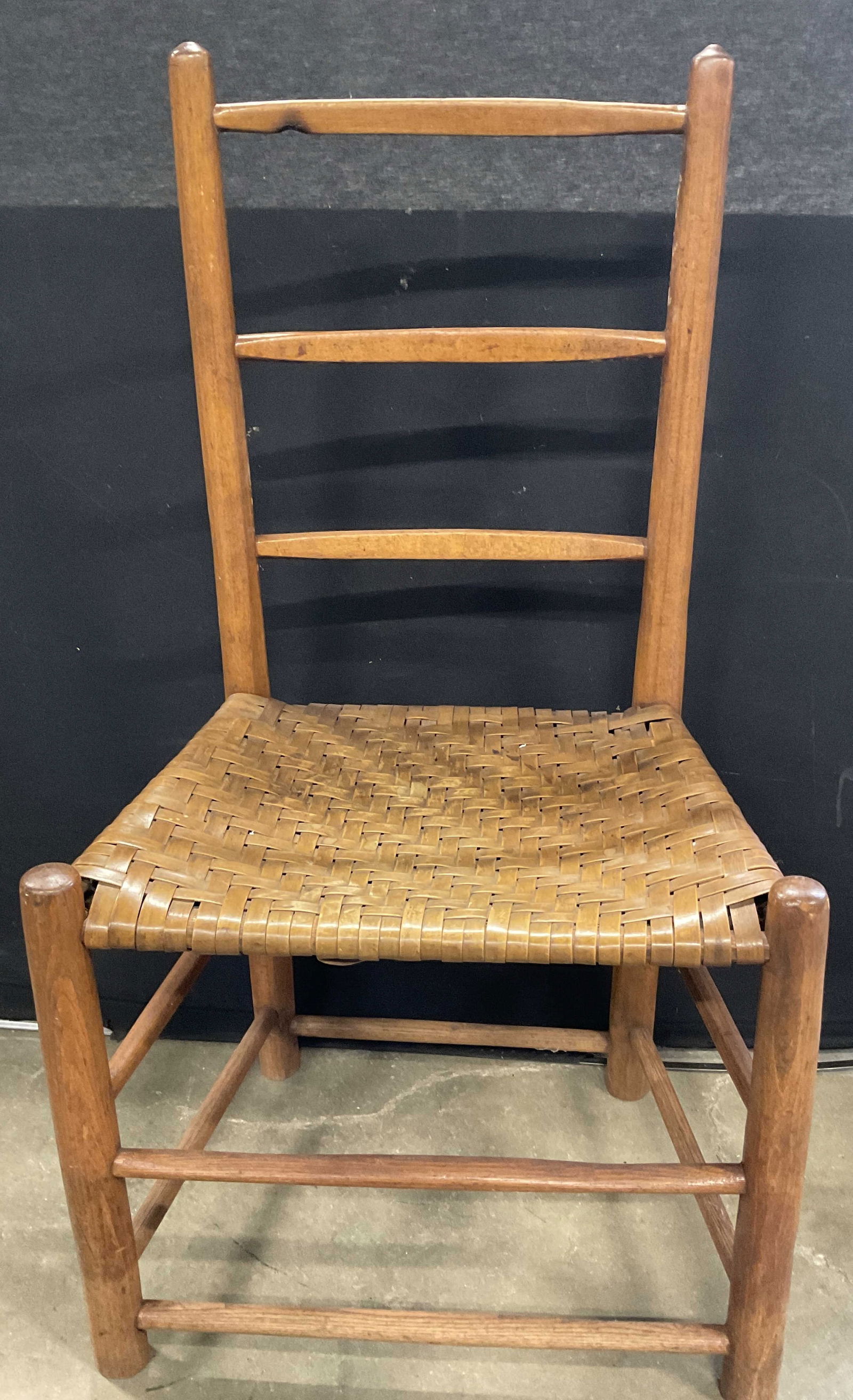 Antique Ladder Back Woven Seat Childs Chair (1 of 9)