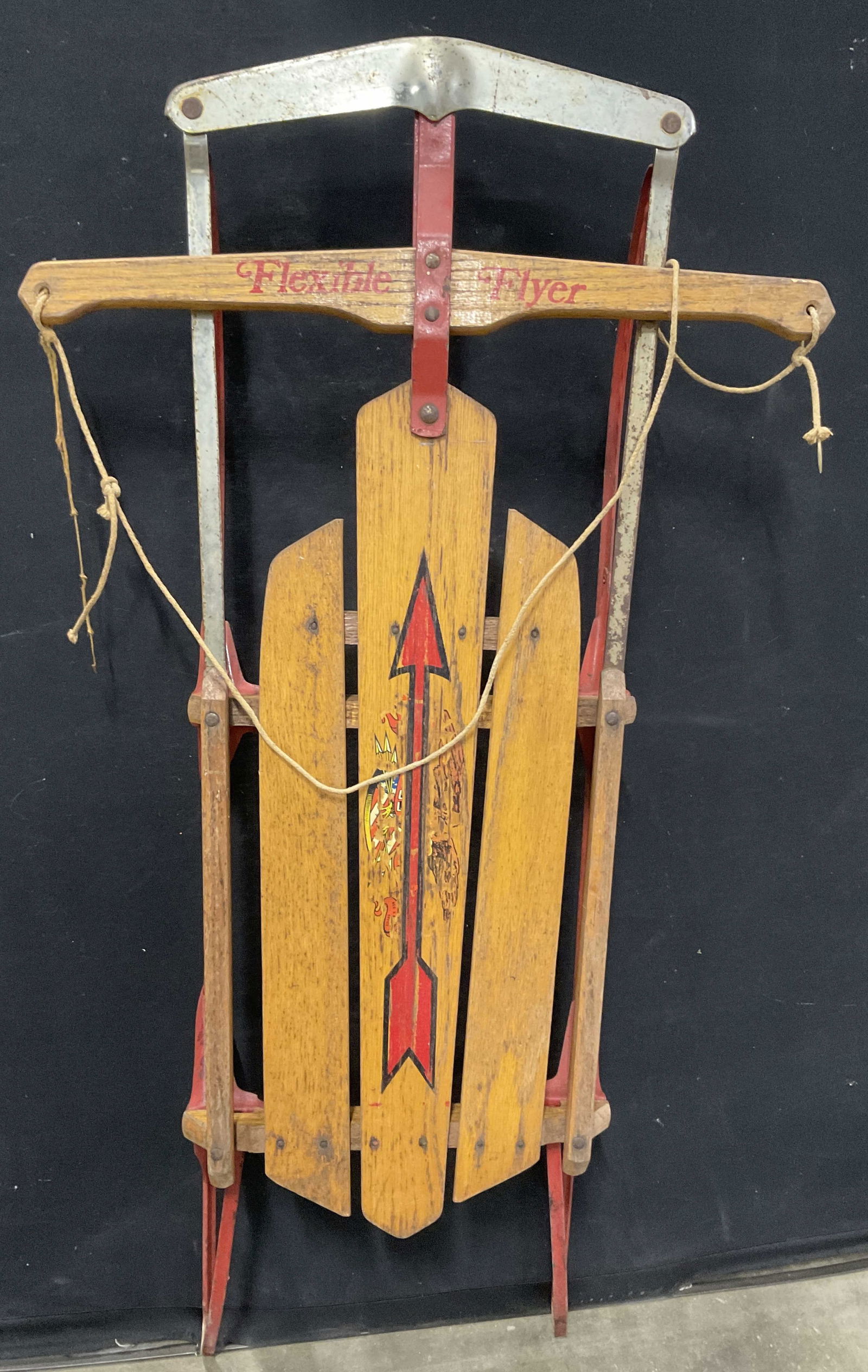 FLEXIBLE FLYER F041 USA Vintage Wood & Metal Sled (1 of 6)