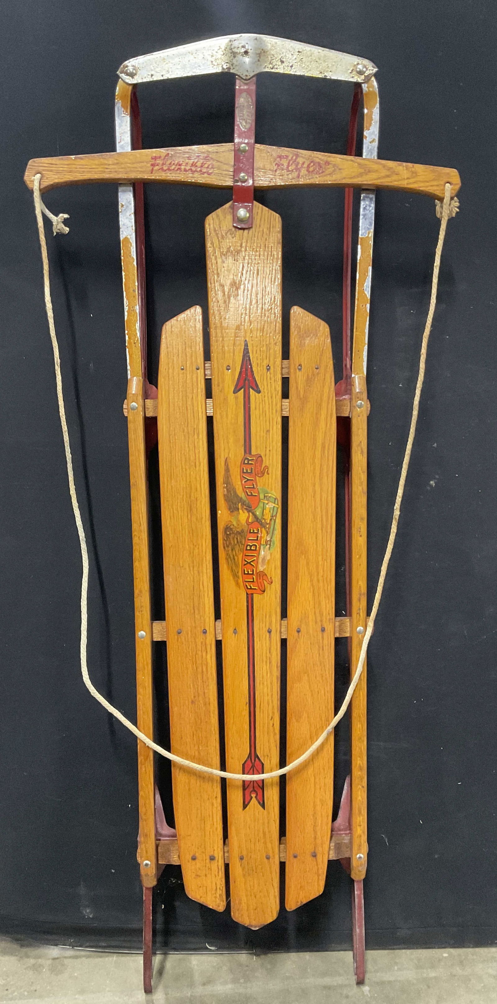SUPER STEERING FLEXIBLE FLYER USA 51J Vintage Sled (1 of 7)
