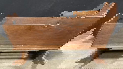 Antique Wooden Heart Motif Cradle
