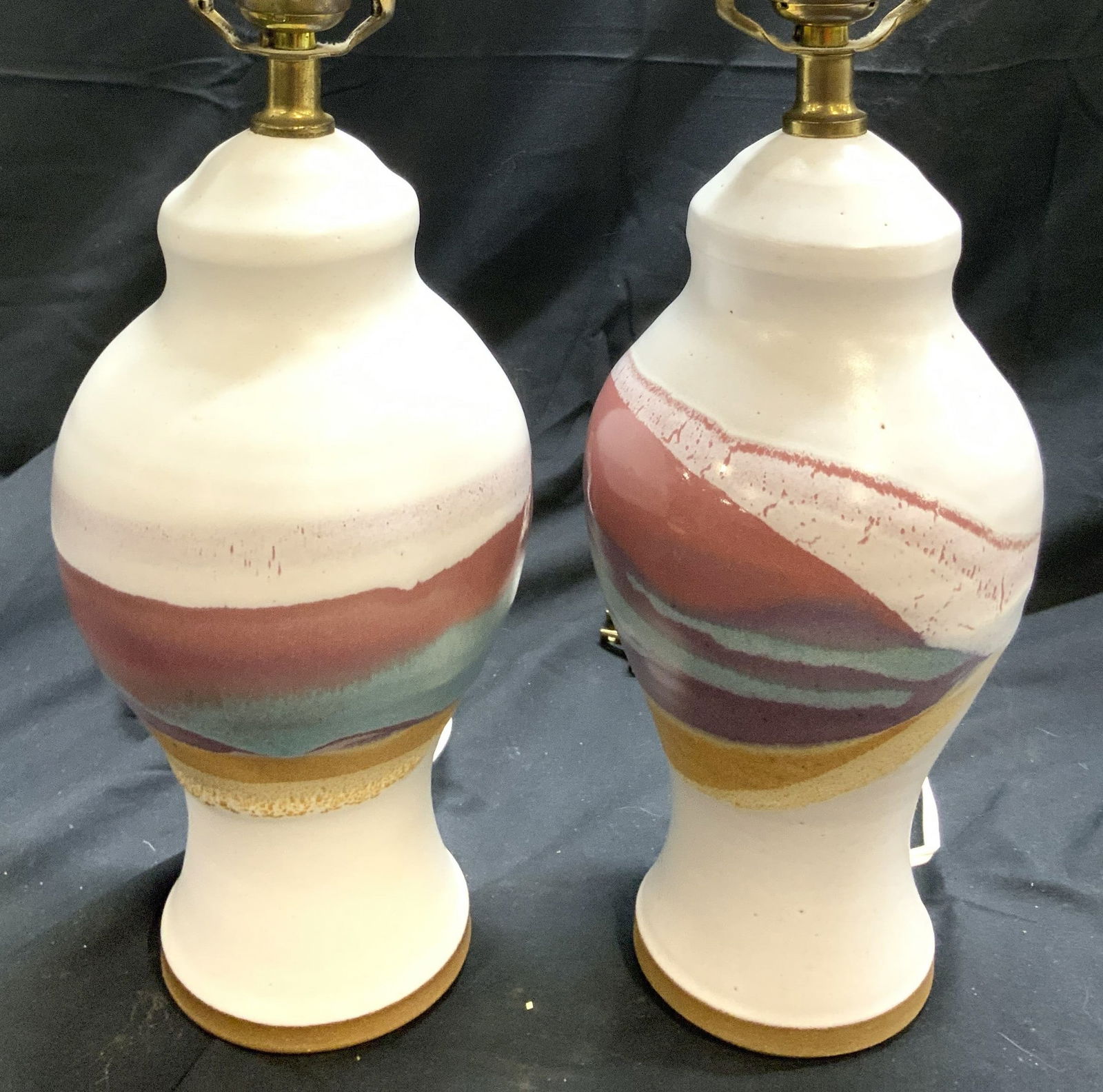 Pair Hand Crafted Ceramic Table Lamps (1 of 9)