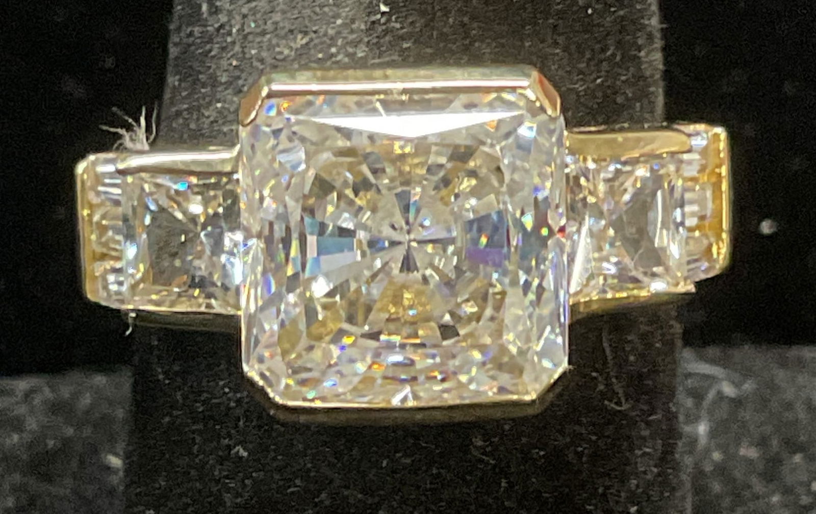 Vintage Signed 14k Gold Colorless Stone Ring (1 of 7)