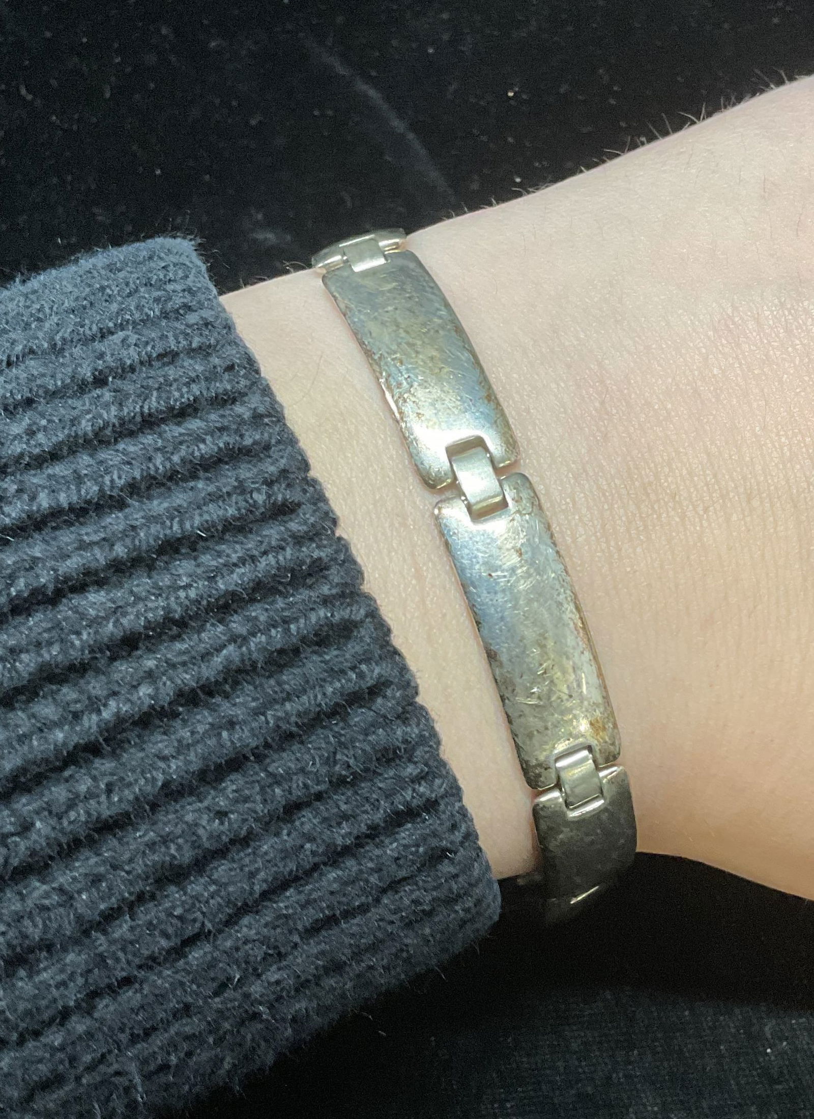 Vtg Signed HAN Sterling Silver Bracelet, Italy (1 of 6)