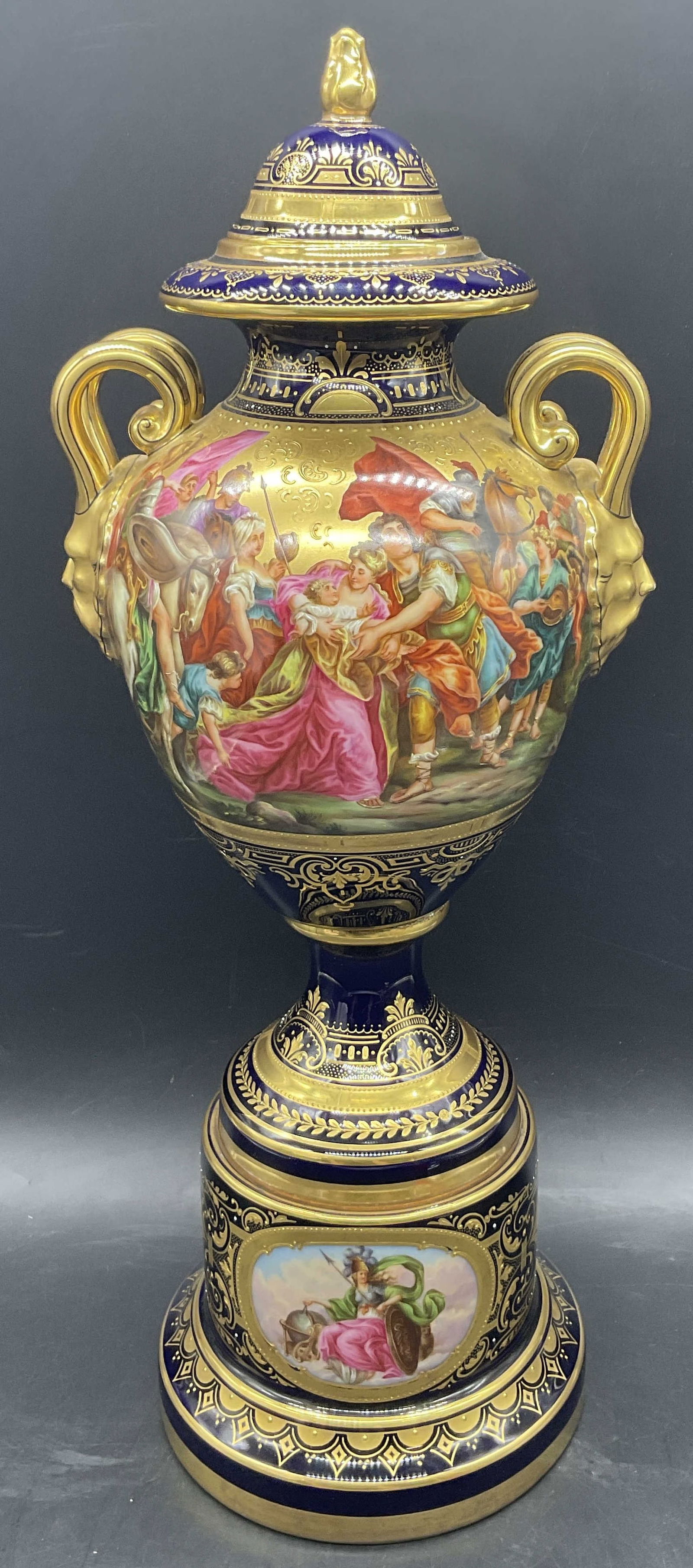 Antq ROYAL VIENNA AUSTRIA Porcelain Urn Vase 18in (1 of 16)