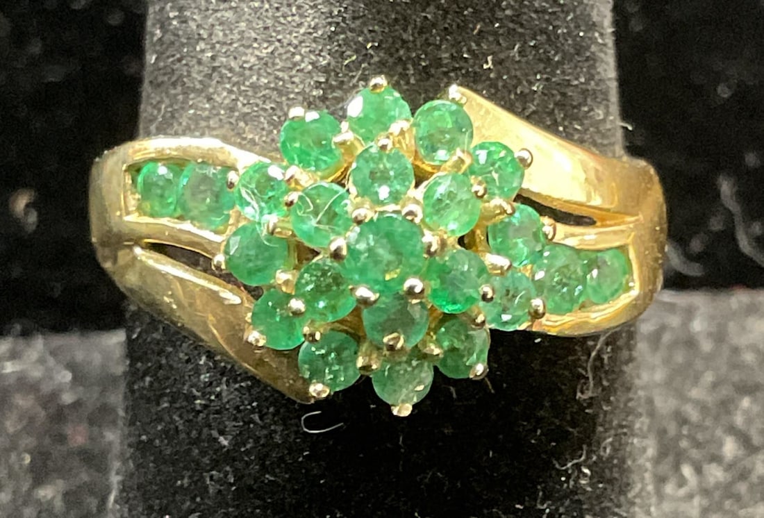 Signed STS 14k Yellow Gold Semiprecious Ring (1 of 8)