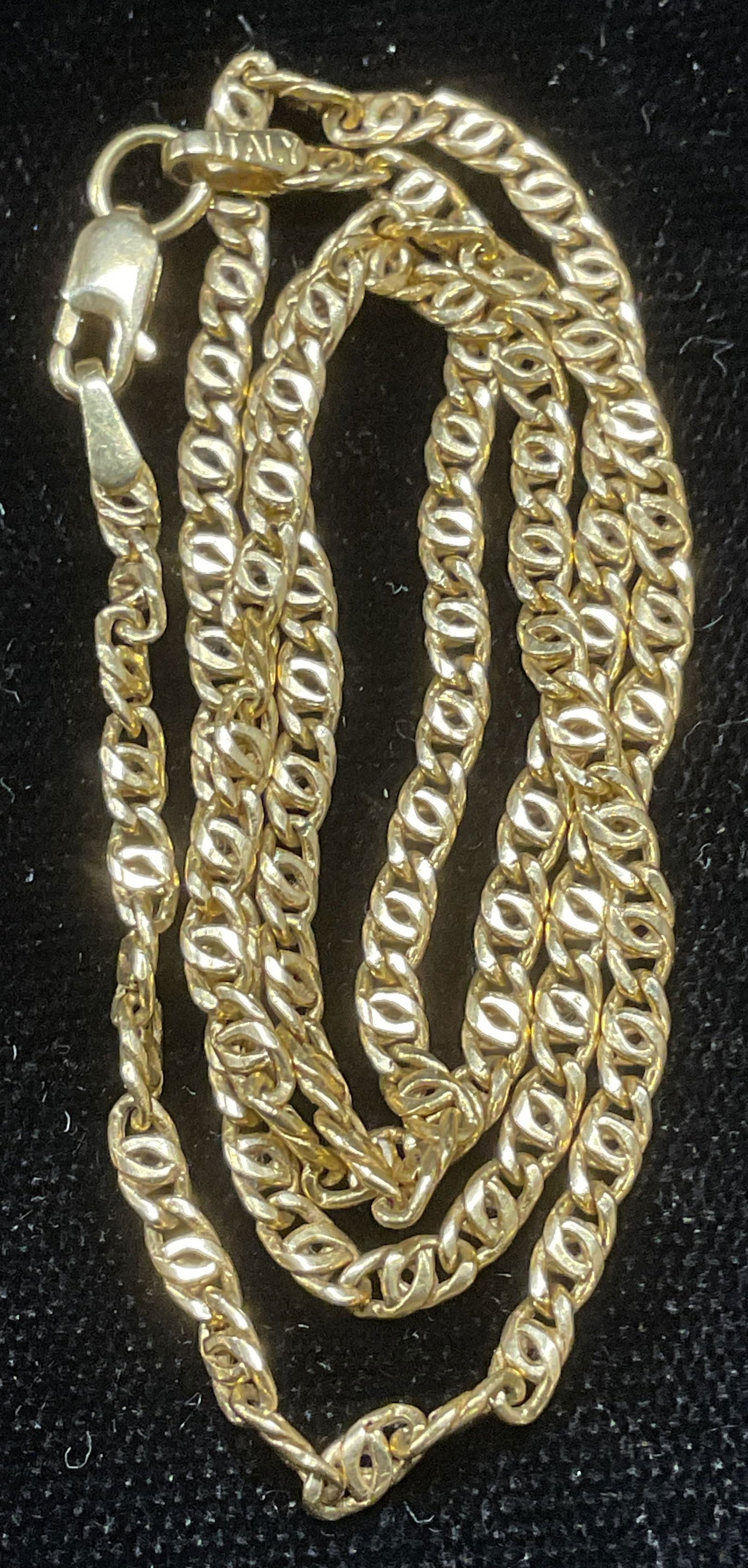 Vintage 18k Yellow Gold Chain Necklace, Italy (1 of 7)
