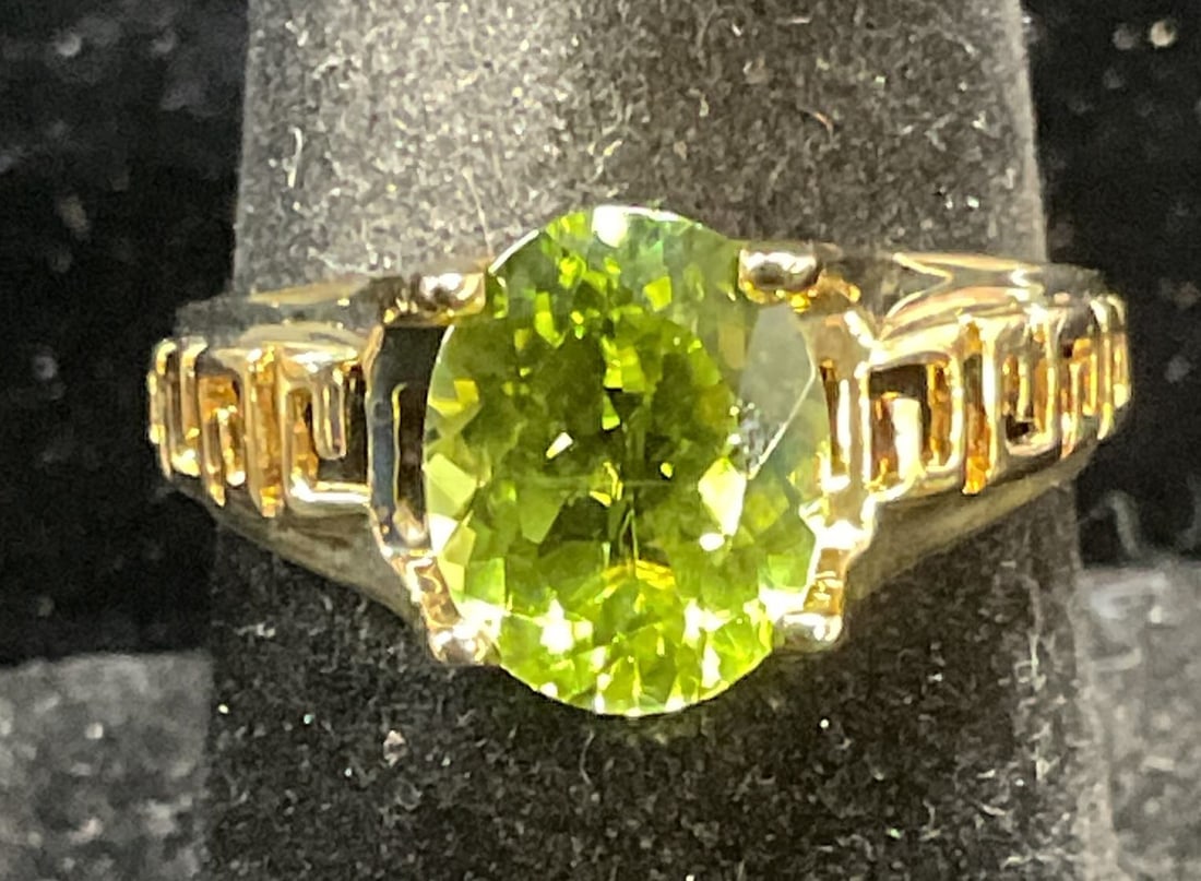 Signed 14k Yellow Gold Semiprecious Ring (1 of 8)