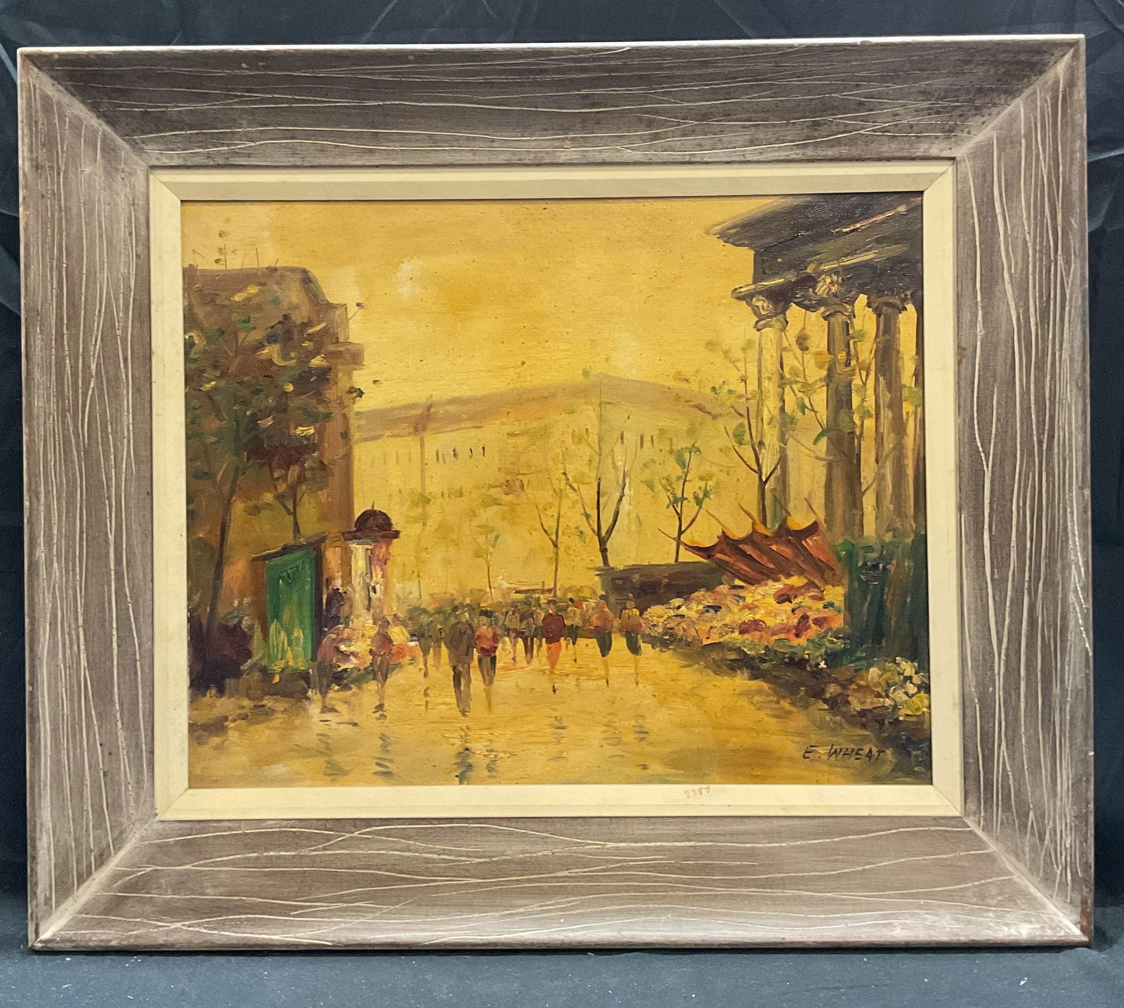 Framed Signed E Wheat Cityscape Oil Painting (1 of 6)