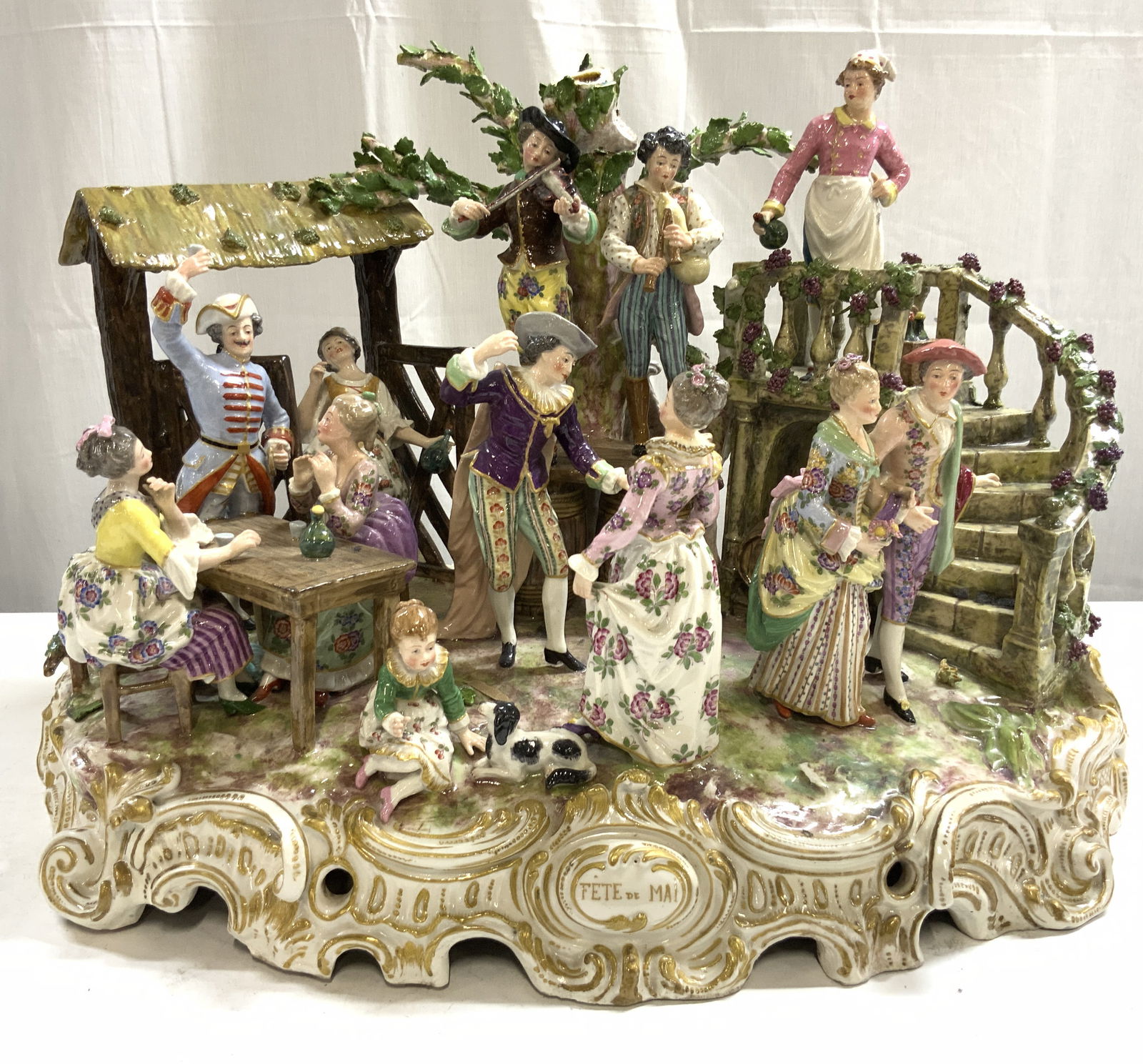 MEISSEN FETE DE MAI Vntg Porc Group Figurals 22in (1 of 20)