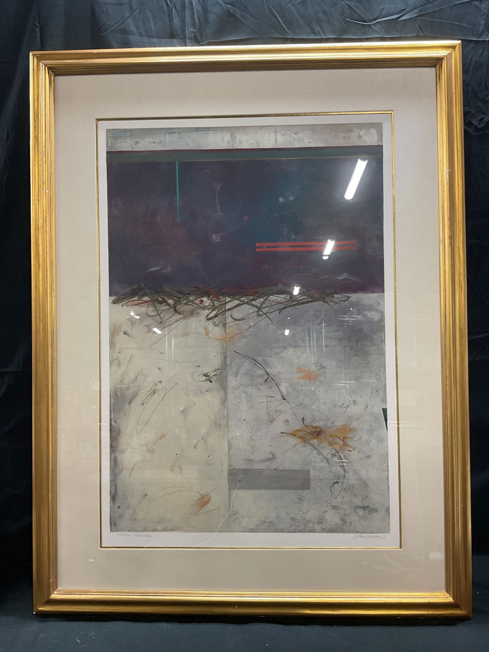 Signed J Baughman Totem Series Monoprint 43in (1 of 7)