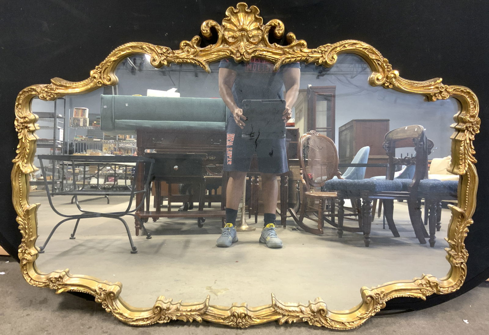 CAROLINA MIRROR CO Ornate Giltwood Style XL Mirror (1 of 9)