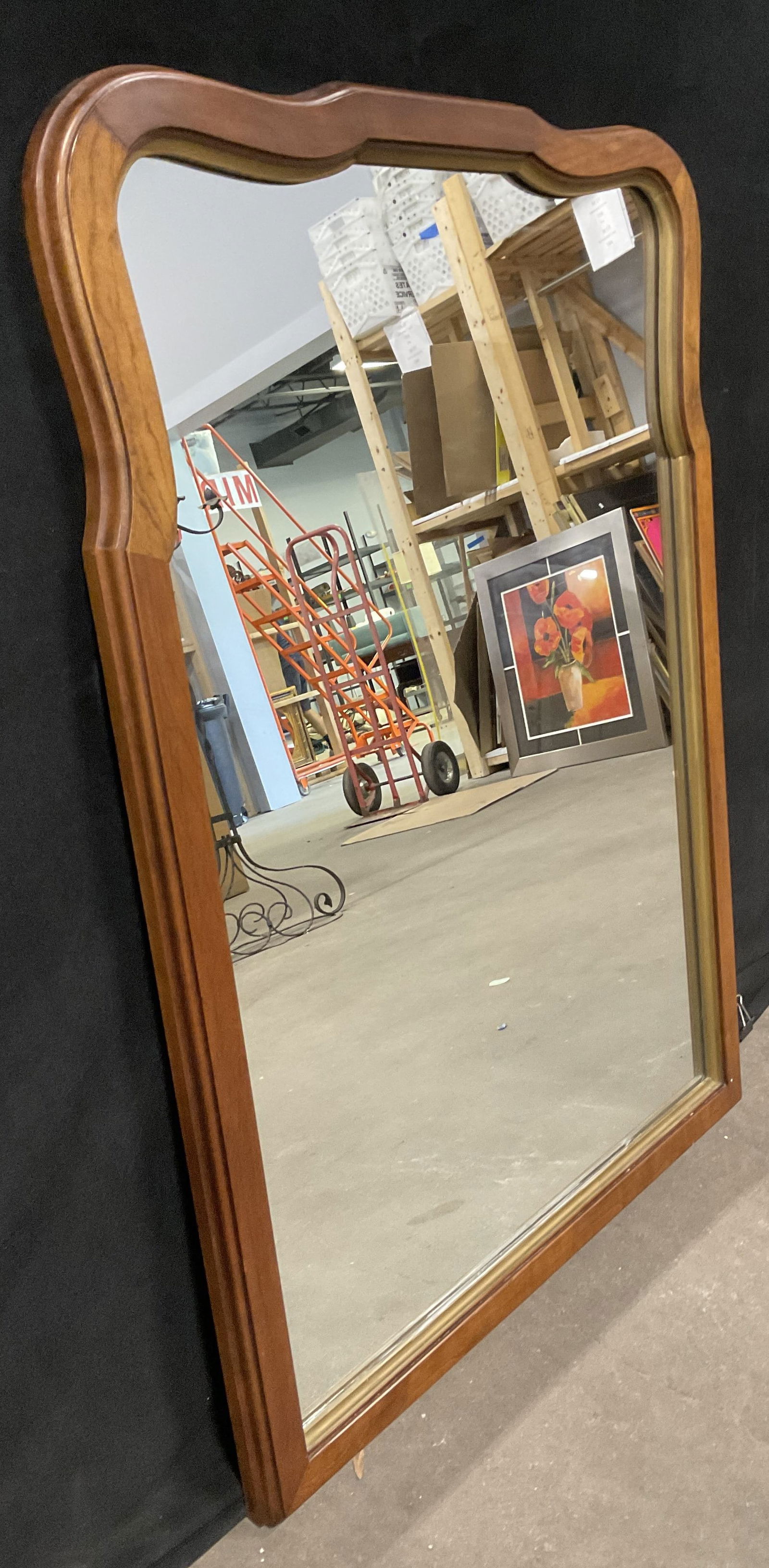 CENTENNIAL CHERRY Vintage Wood Frame Wall Mirror (1 of 7)