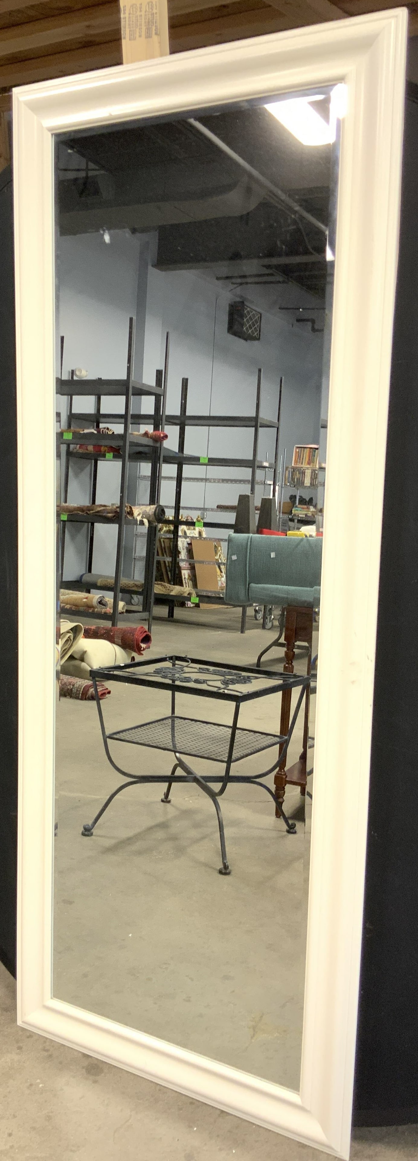 Leaner Mirror XL Fl Mirror W White Wood Frame (1 of 9)