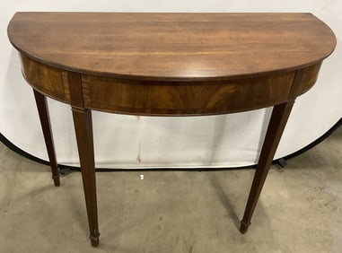 Vintage Wooden Demilune Console Table