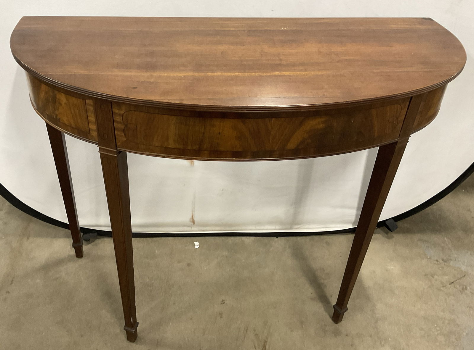 Vintage Wooden Demilune Console Table (1 of 11)
