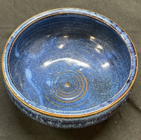Handmade Blue Speckled Stoneware Bowl
